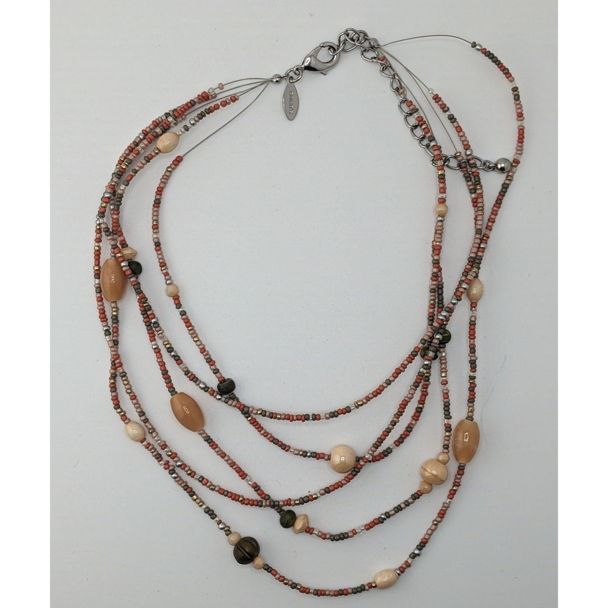 Chicos Chicos Vintage Earth Tone Multistrand Beaded Necklace Size ONE SIZE - 5 Thumbnail