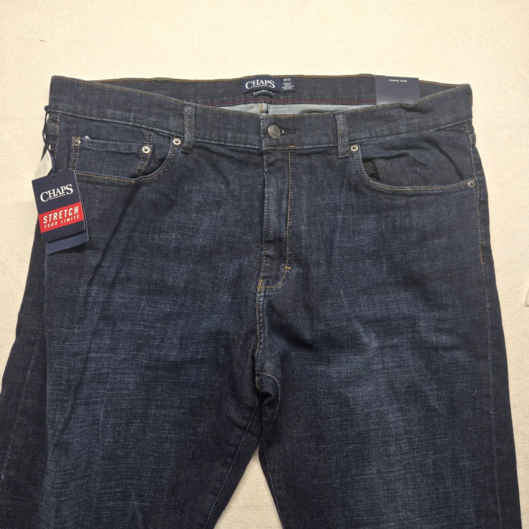 Chaps Chaps Jeans Dark Was Blue Jeans 38 x 32 Stretch Denim Retro 90s USA Pockets 5-Pocket Closure Button Zip Regular Mens Size US 38 / EU 54 - 3 Thumbnail
