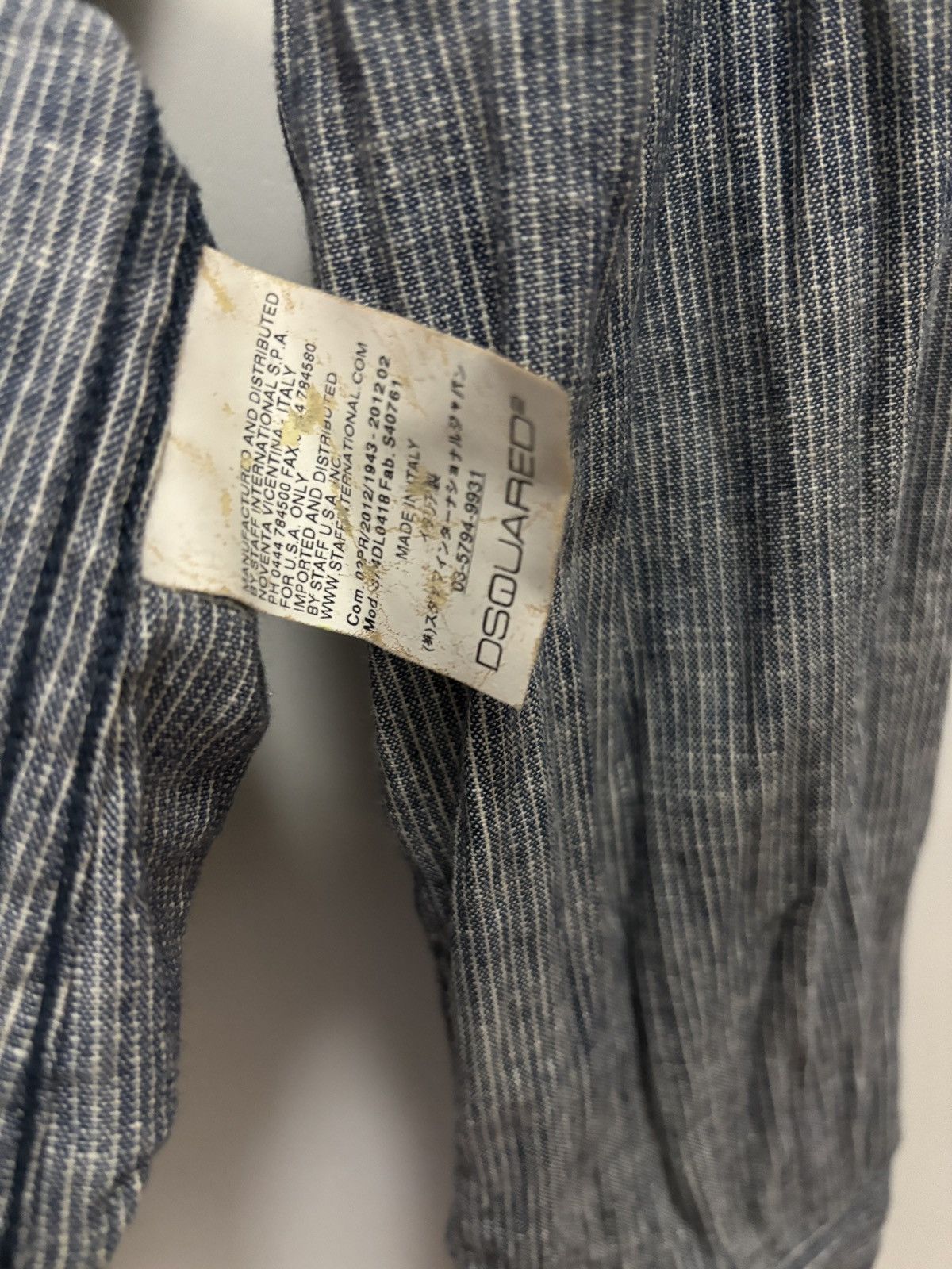 Dsquared2 DSQUARED2 blue distressed striped shirt Size US S / EU 44-46 / 1 - 11 Thumbnail