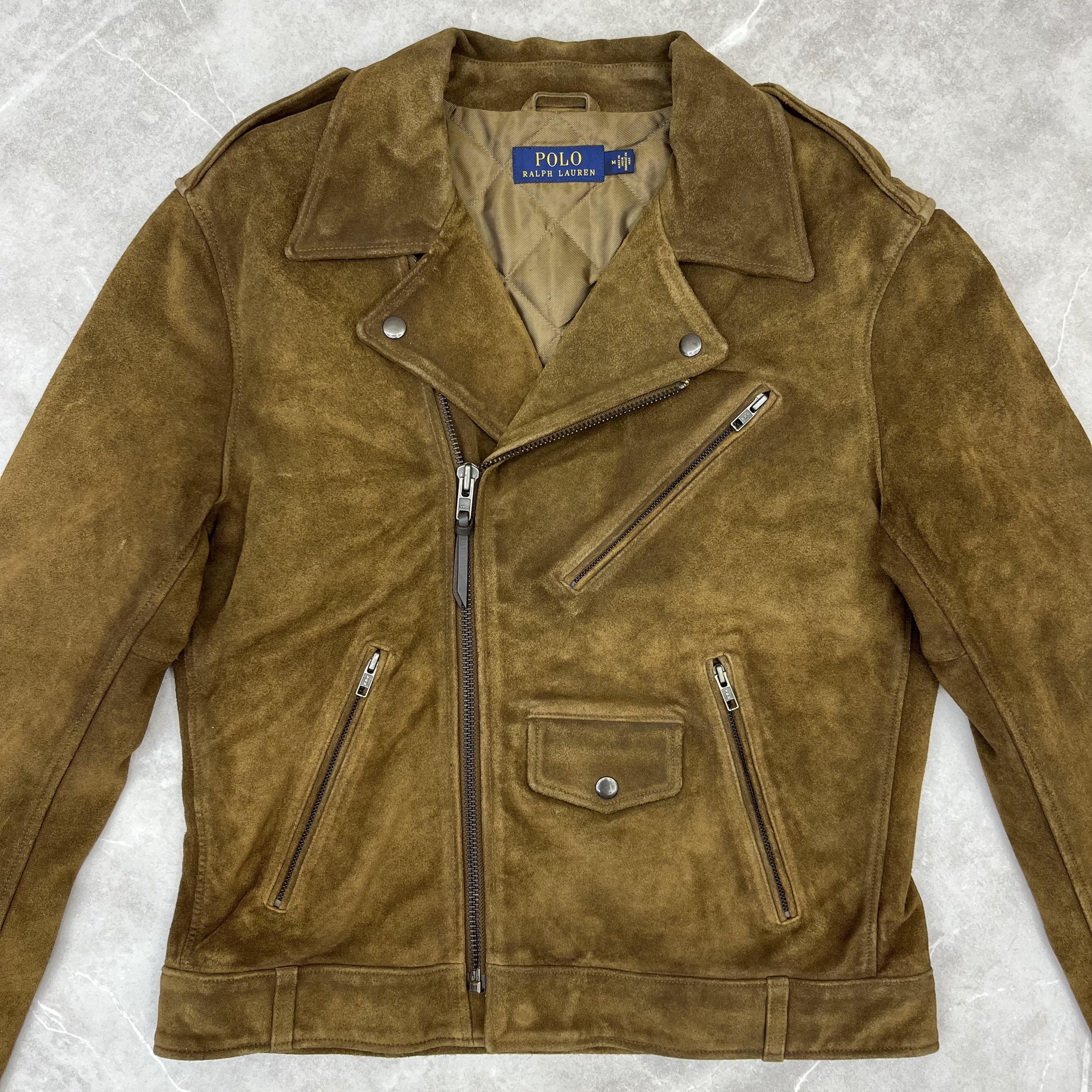 Polo Ralph Lauren Polo Ralph Lauren Moto Men's Iconic Biker Brown M Jacket Size US M / EU 48-50 / 2 - 2 Thumbnail