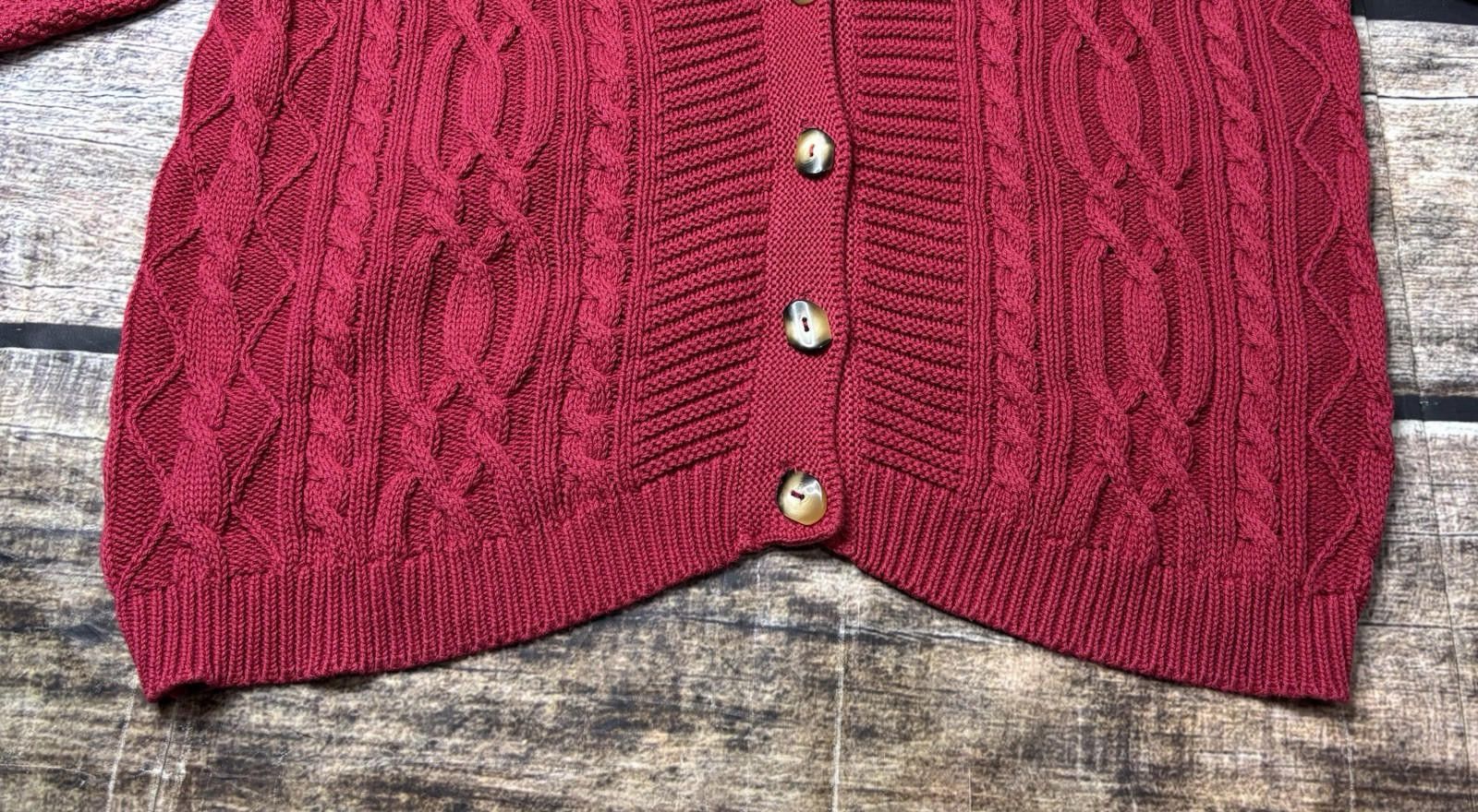 Other VTG Susan Bristol Cardigan Sweater Women's Medium Cable Knit Size M / US 6-8 / IT 42-44 - 6 Thumbnail