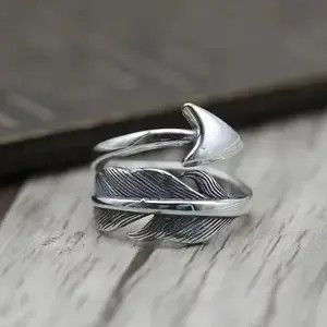 VIBE Adjustable bow and arrow ring in Sterling Silver 925 Size ONE SIZE - 1 Thumbnail