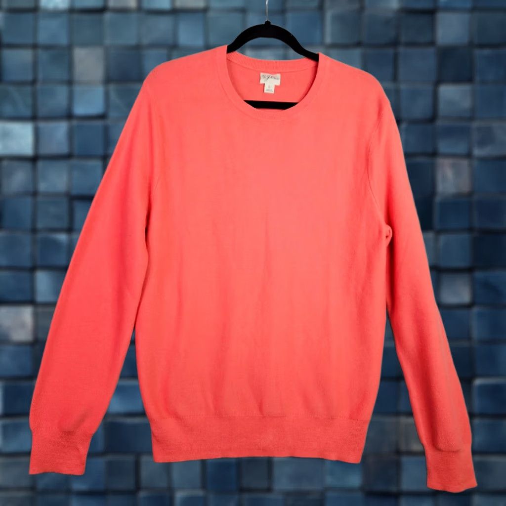 J.Crew J.CREW Men’s Size S Coral Cotton Crewneck Knit Sweater Lightweight / Regular Fit / Solid / Long Sleeve / Pullover / All Seasons / Casual Size US S / EU 44-46 / 1 - 1 Thumbnail