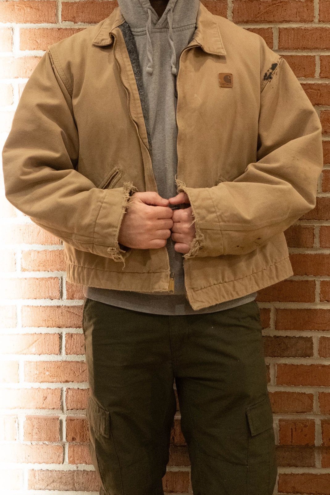 Carhartt × Vintage Carhartt Detroit Jacket Distressed Thrashed Sand Size US XXL / EU 58 / 5 - 10 Thumbnail