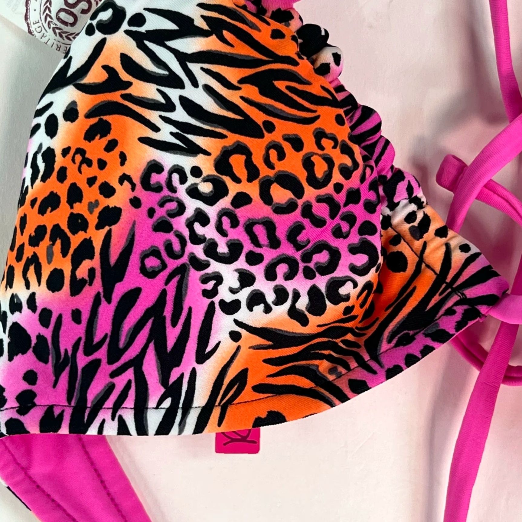 Apt. 9 Apt. 9 Bikini Top Women Twist Front Bandeau Pink Leopard Size M Padded Adjustable Straps Beach Size M / US 6-8 / IT 42-44 - 3 Thumbnail