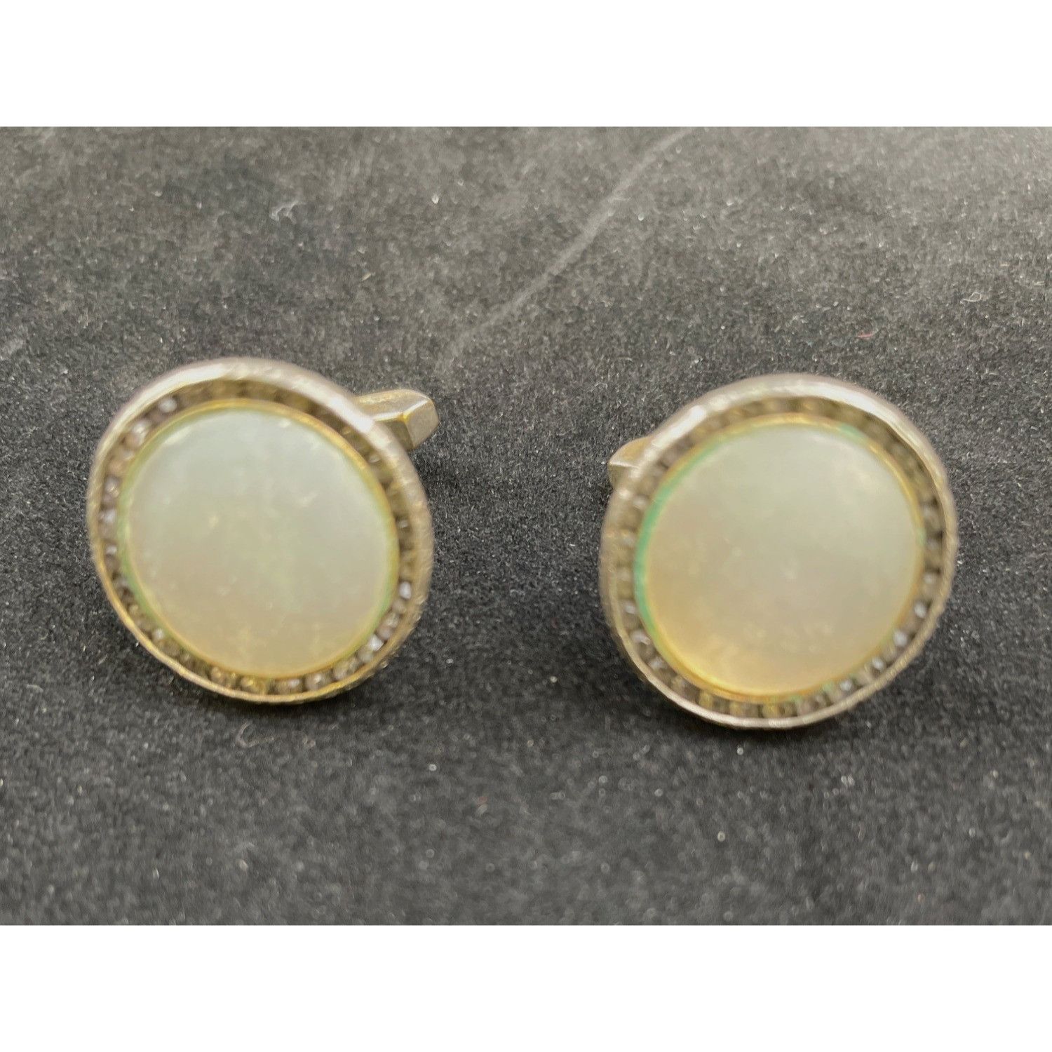 Other Vintage Mother of Pearl Men's Cufflinks/ rhinestones/ gold t Size ONE SIZE - 1 Thumbnail