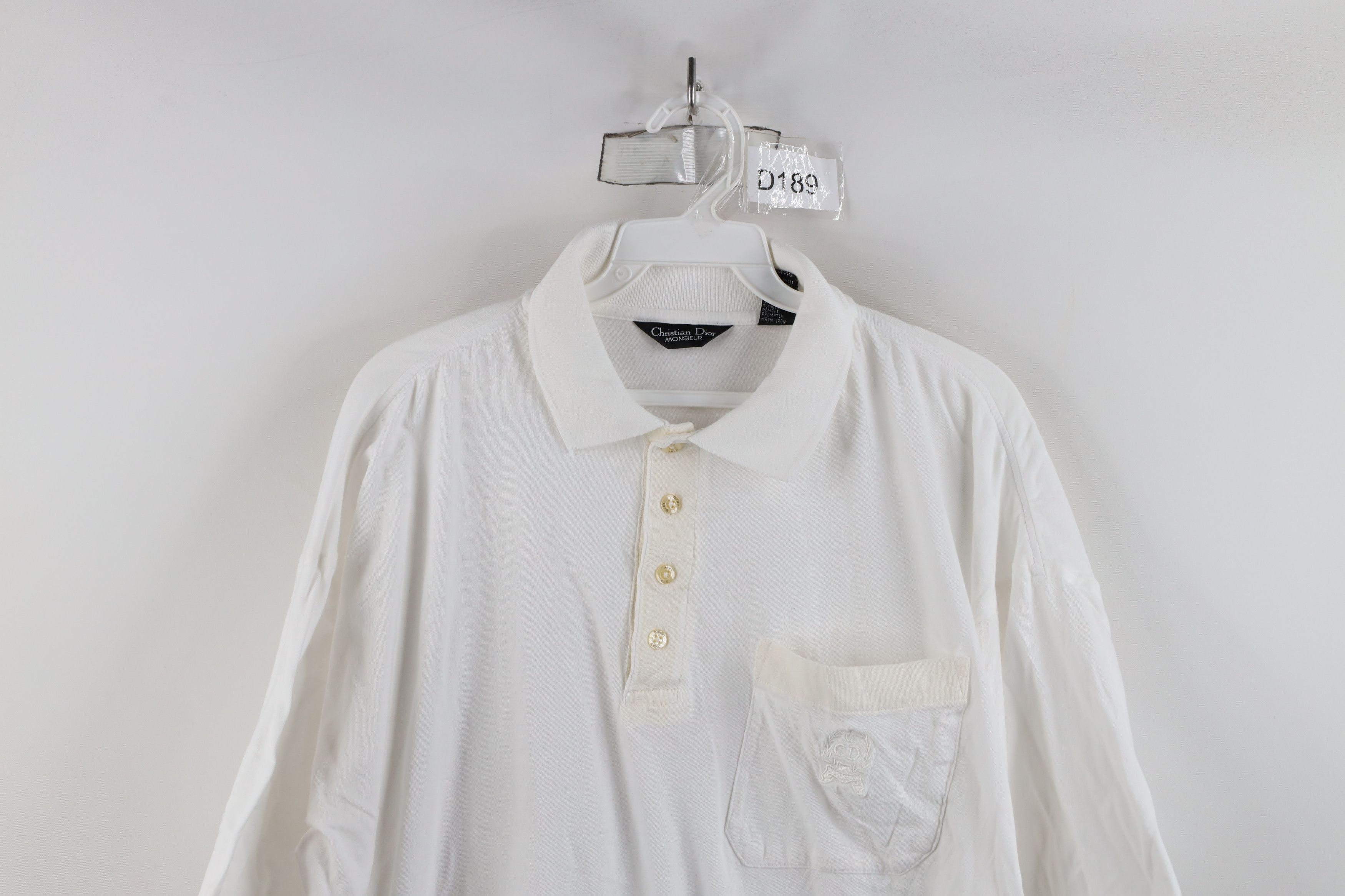 Christian Dior Monsieur × Vintage Vintage 80s 90s Christian Dior Knit Golf Polo Shirt White Size US XL / EU 56 / 4 - 2 Thumbnail