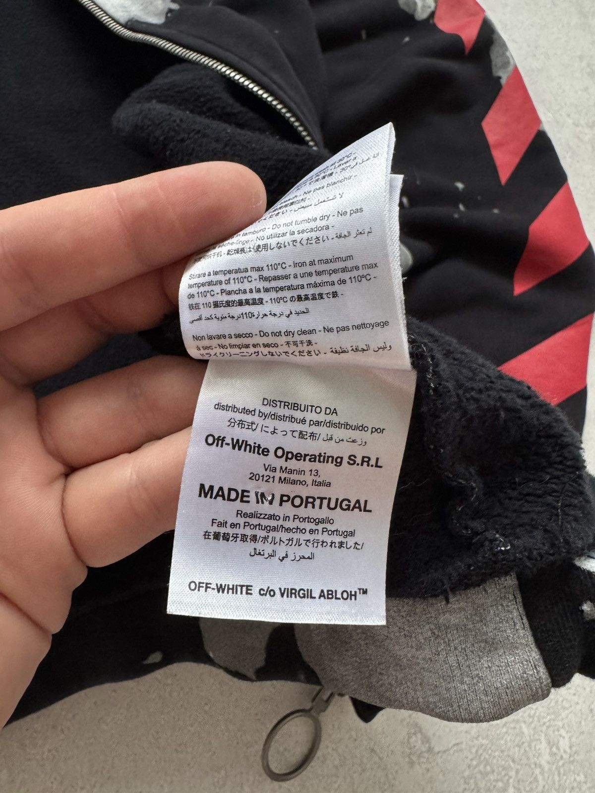 Japanese Brand × Off-White Off-White Oversized Liquid Spots Zip Hoodie Size US XS / EU 42 / 0 - 12 Thumbnail