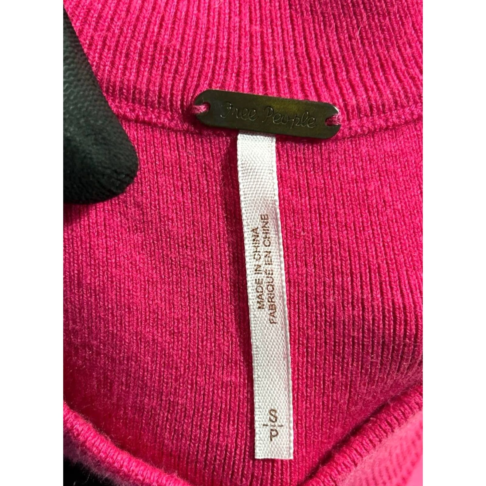 Free People Free People Sweater Womens S Pink Tight-Knit Mock Neck Winter Casual Size S / US 4 / IT 40 - 4 Thumbnail