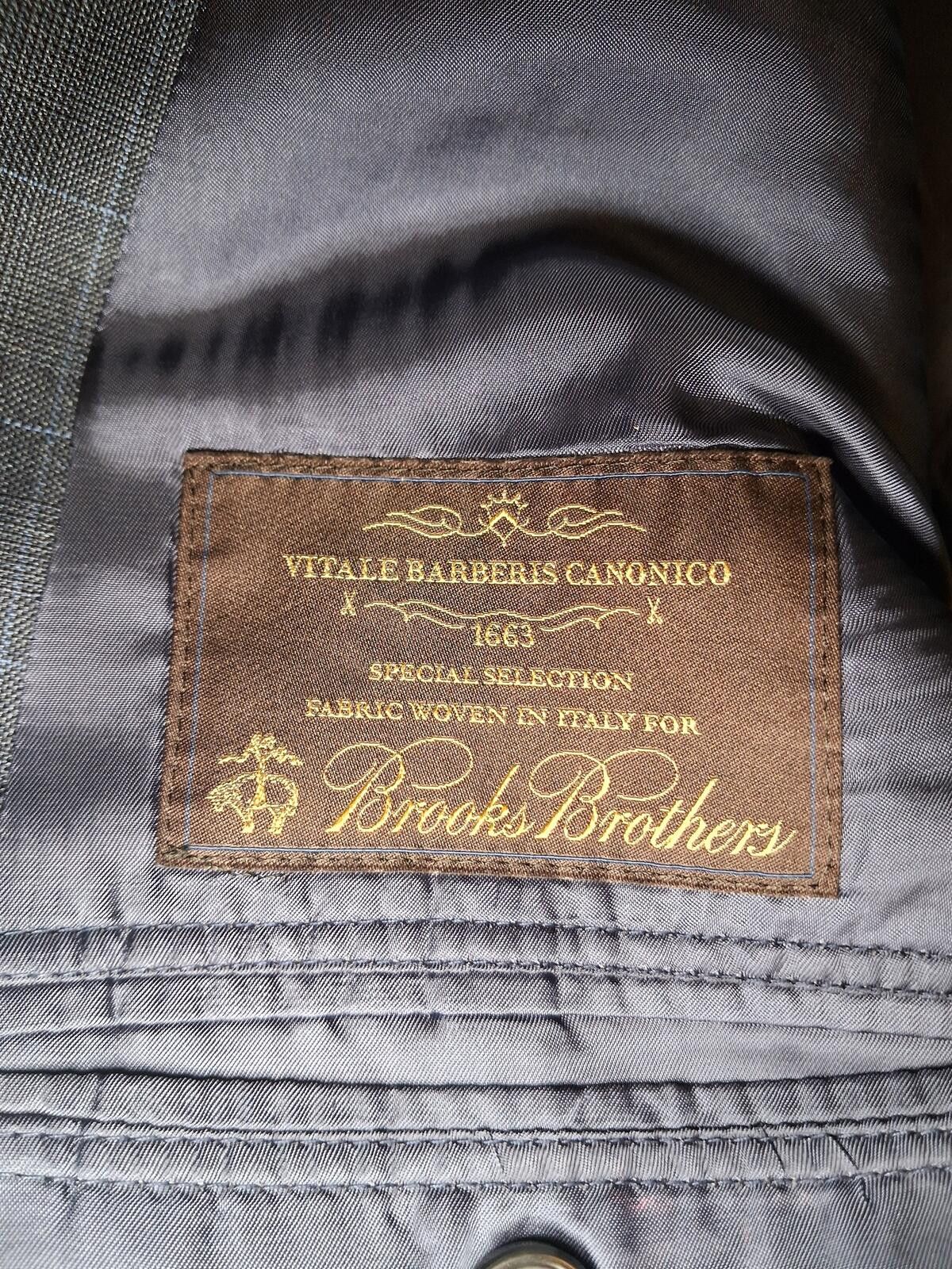Brooks Brothers Brooks Brothers Vitale Sport Coat Mens 46L Navy Glen Plaid Size 46L - 3 Thumbnail