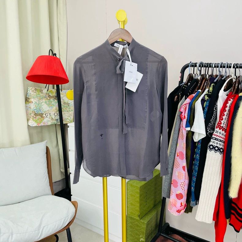Dior Dior Gray gauze little bee shirt Size XS / US 0-2 / IT 36-38 - 1 Thumbnail