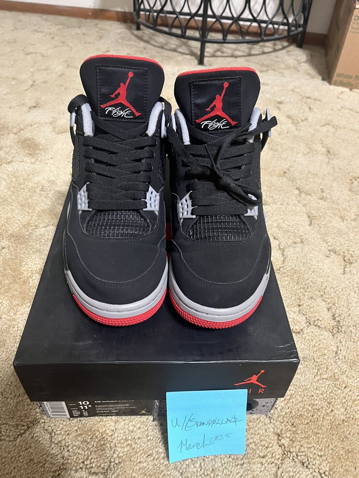 Jordan Brand 2019 AIR JORDAN 4 BLACK CEMENT BRED Size US 10 / EU 43 - 1 Thumbnail