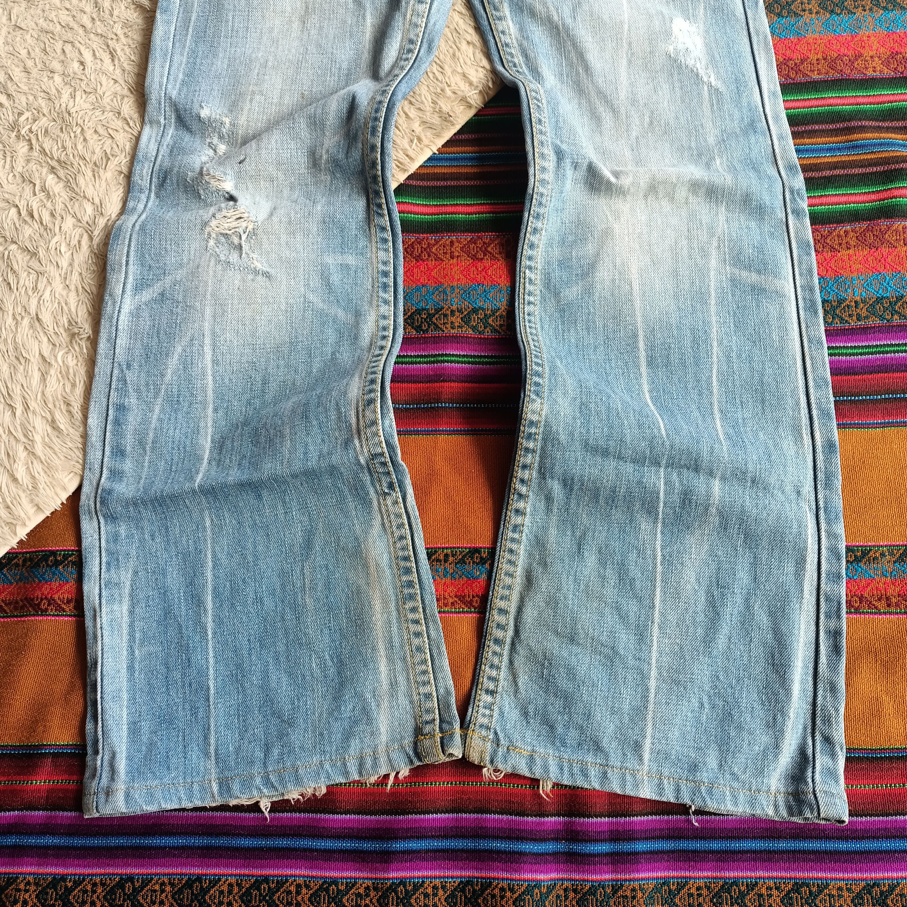 Tornado Mart Red papper Japan rainbow stitch flare denim Size US 30 / EU 46 - 4 Thumbnail
