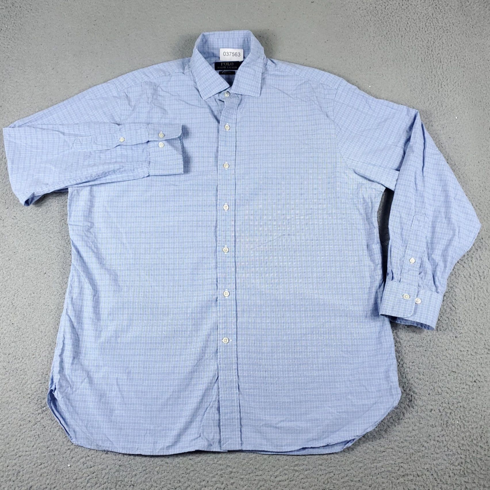 Ralph Lauren Ralph Lauren Dress Shirt Mens 17 Blue Plaid Long Sleeve Button-Down Casual Workwear Size 46R - 2 Thumbnail