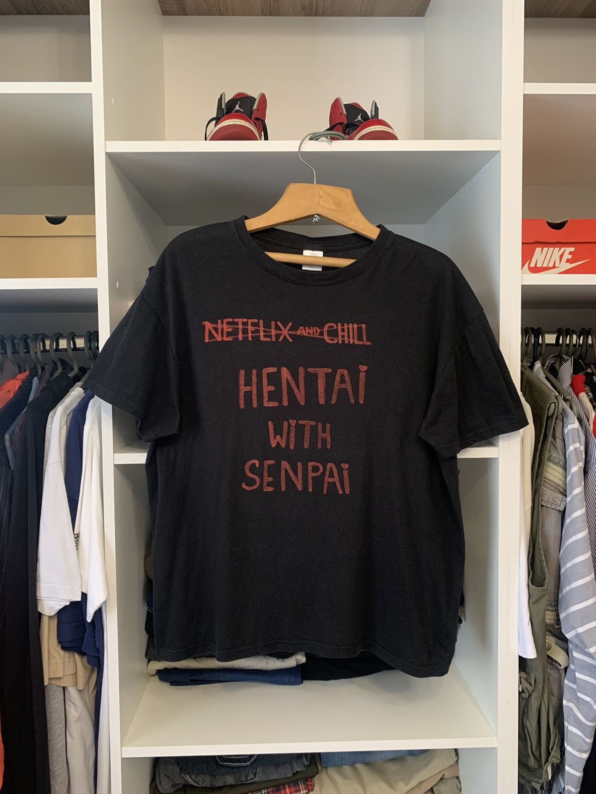 Other Netflix And Chill - Hentai With Senpai Woman’s T-shirt Size XL / US 12-14 / IT 48-50 - 1 Thumbnail
