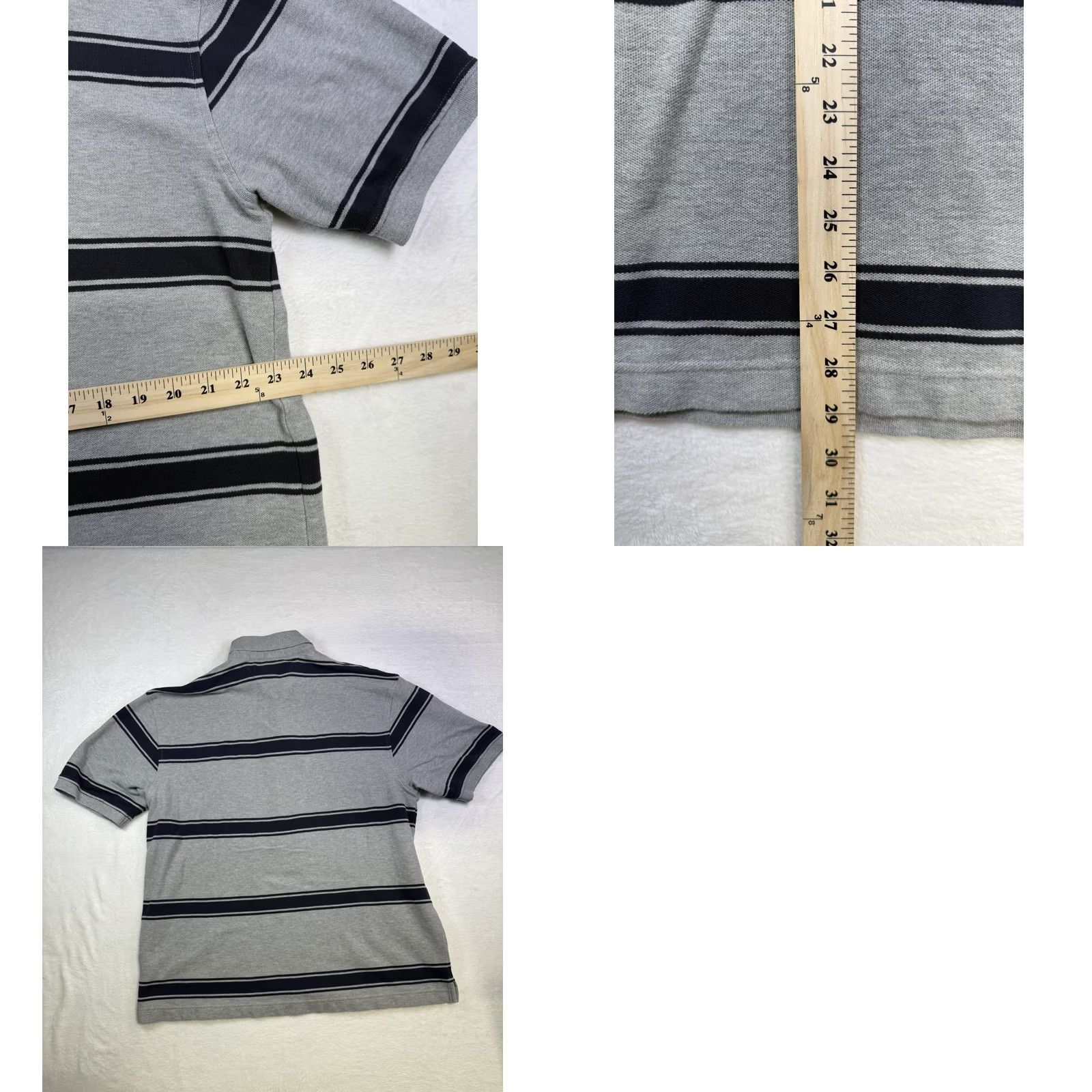 Tommy Hilfiger VINTAGE Tommy Hilfiger Polo Shirt Mens XXL Grey Navy Striped Logo Short Sleeve 100% Cotton Knit Button Closure Collared Size US XXL / EU 58 / 5 - 8 Thumbnail
