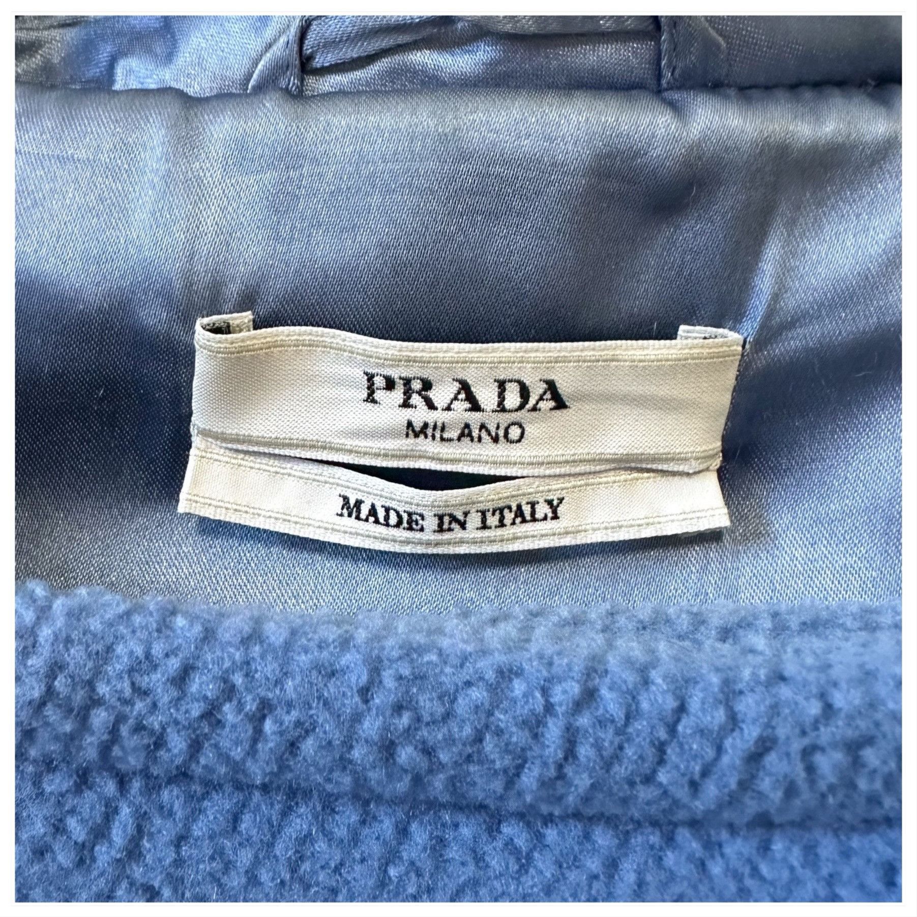 Prada Prada Blue Wool Double Breasted Coat, Size 46 Italy, Hooded Size L / US 10 / IT 46 - 3 Thumbnail