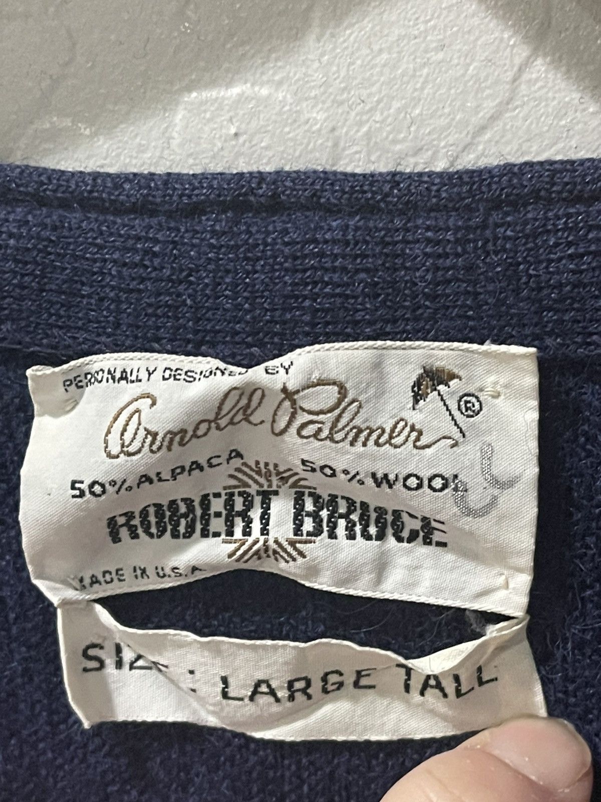 PGA Tour × Tiger Woods × Vintage Vintage Arnold Palmer Navy Blue Golf Cardigan Large Size US L / EU 52-54 / 3 - 2 Thumbnail