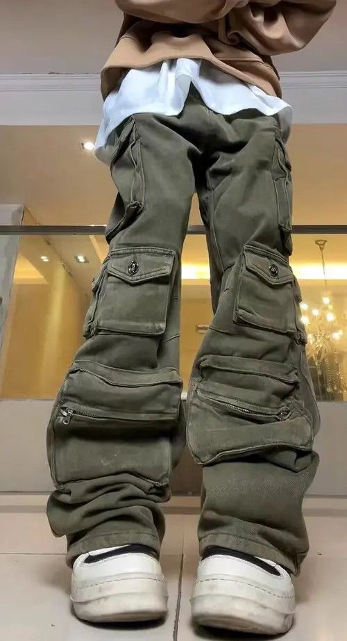 VIBE Vintage straight-leg multi-pocket zip cargo pants Size US 32 / EU 48 - 1 Thumbnail