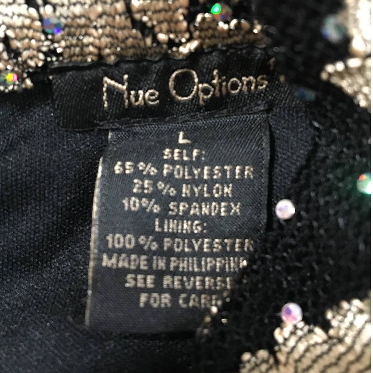 Other Nue Options Large Black Tan Lace Sequins Top Choker Collar Size L / US 10 / IT 46 - 3 Thumbnail