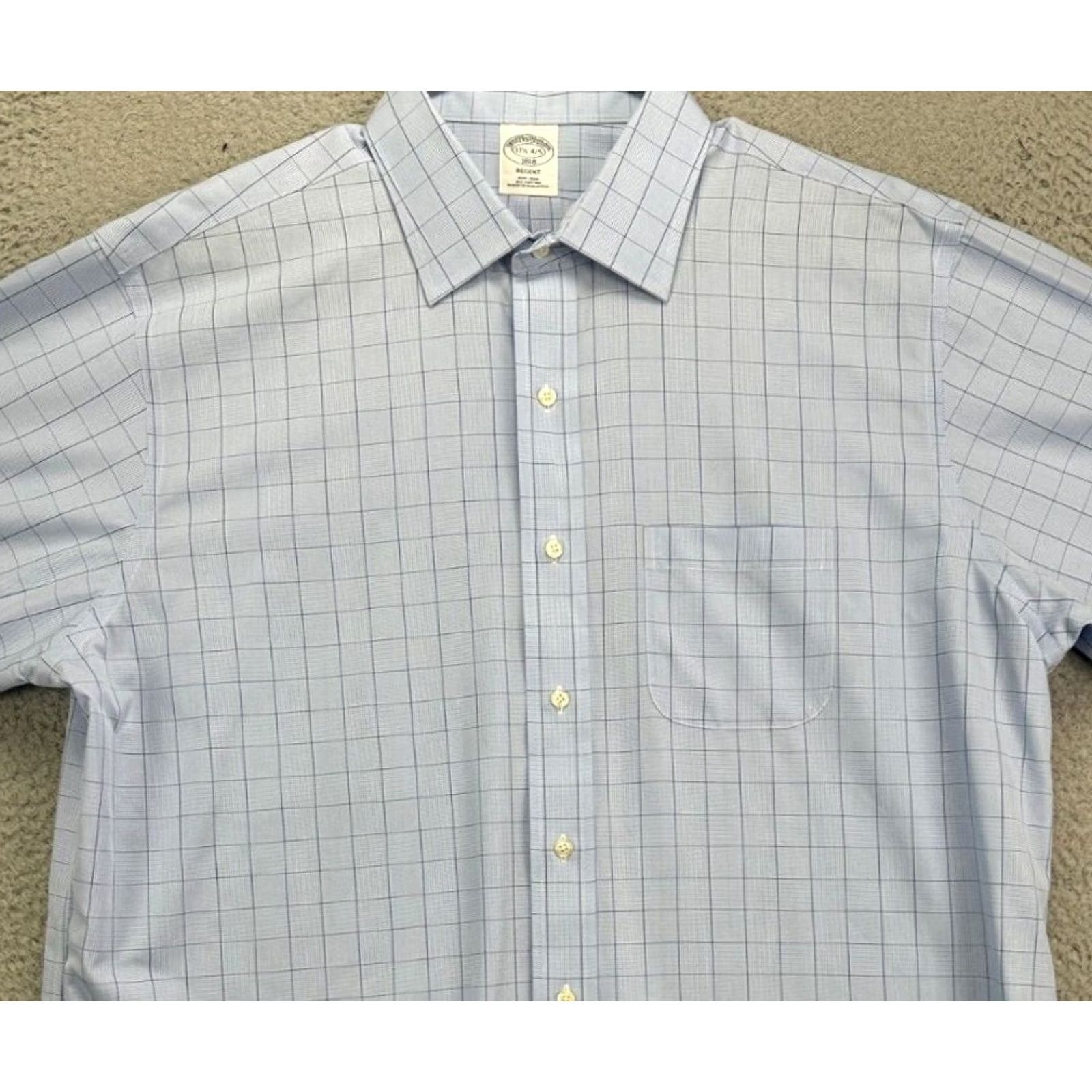 Brooks Brothers Brooks Brothers Shirt Mens 17.5 4-5 1818 Blue Regent Non Iron Dress 100% Cotton Size 48R - 2 Thumbnail