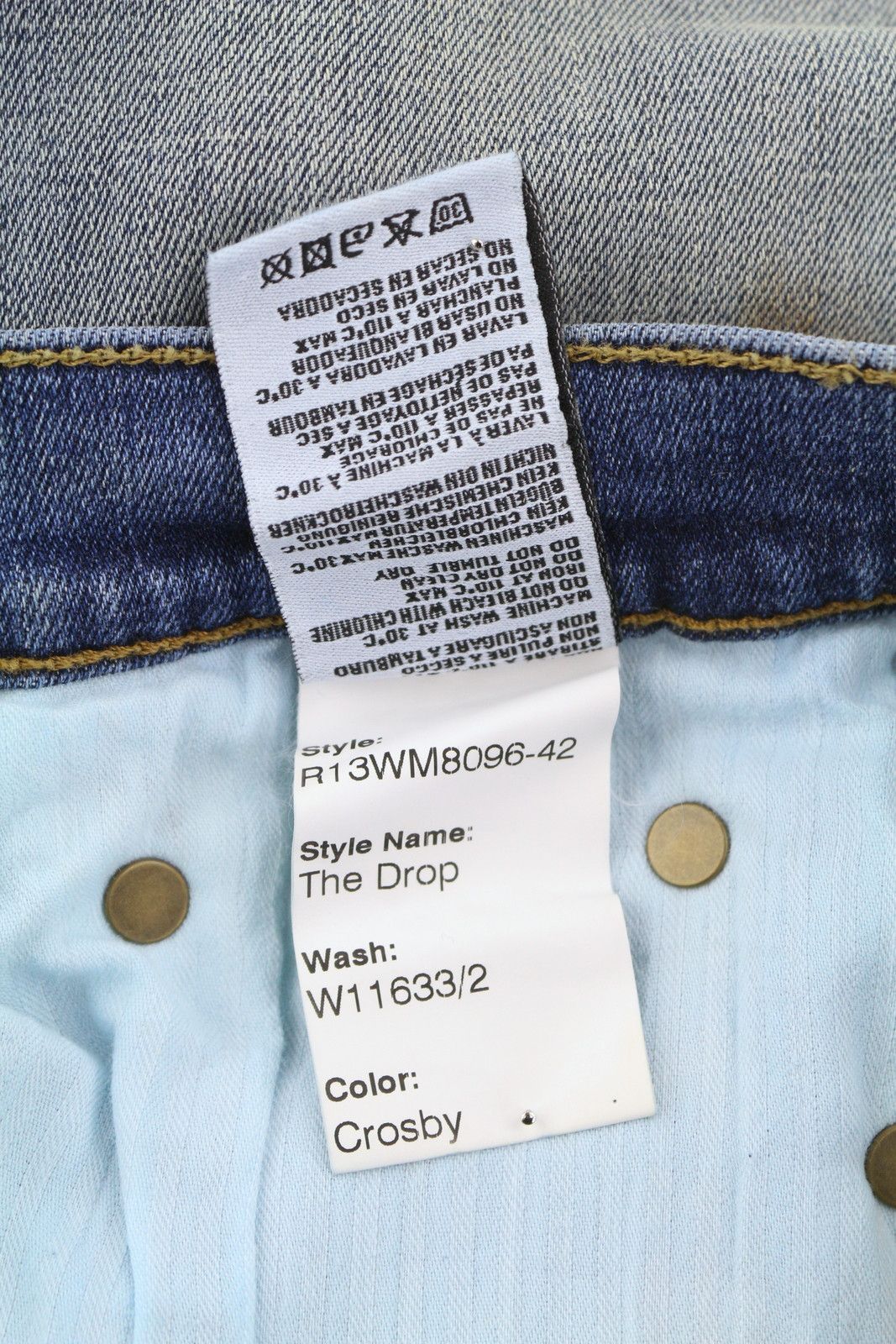 R13 THE DROP 24 Crosby Faded Dirty Look Cropped Crotch 86485 Size 24" / US 00 / IT 34 - 9 Thumbnail