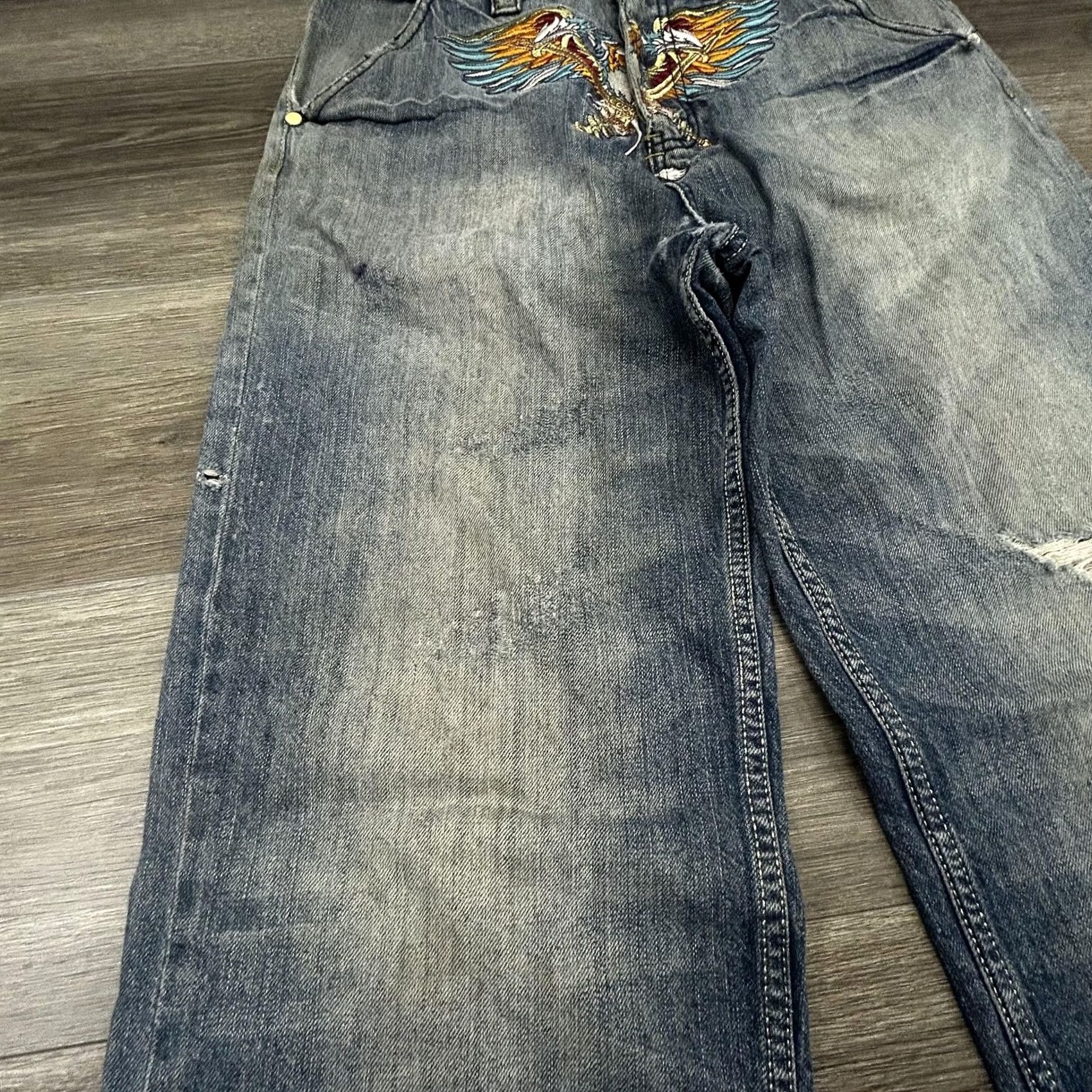 Coogi VINTAGE COOGI Jeans Mens 32x32 Blue Embroidered Eagle Striped Y2K VERY RARE Size US 32 / EU 48 - 6 Thumbnail