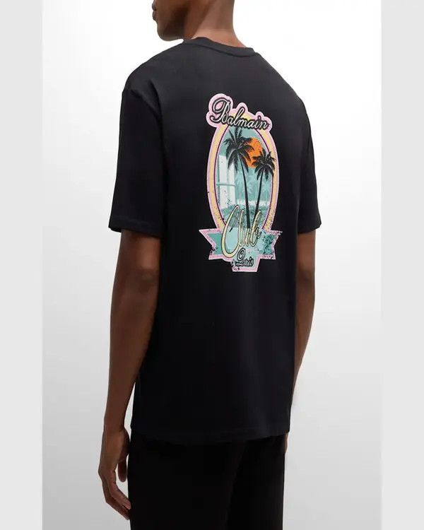 Balmain o1s1wg110925 Club Paris Graphic T-Shirt in Black Size US S / EU 44-46 / 1 - 4 Thumbnail