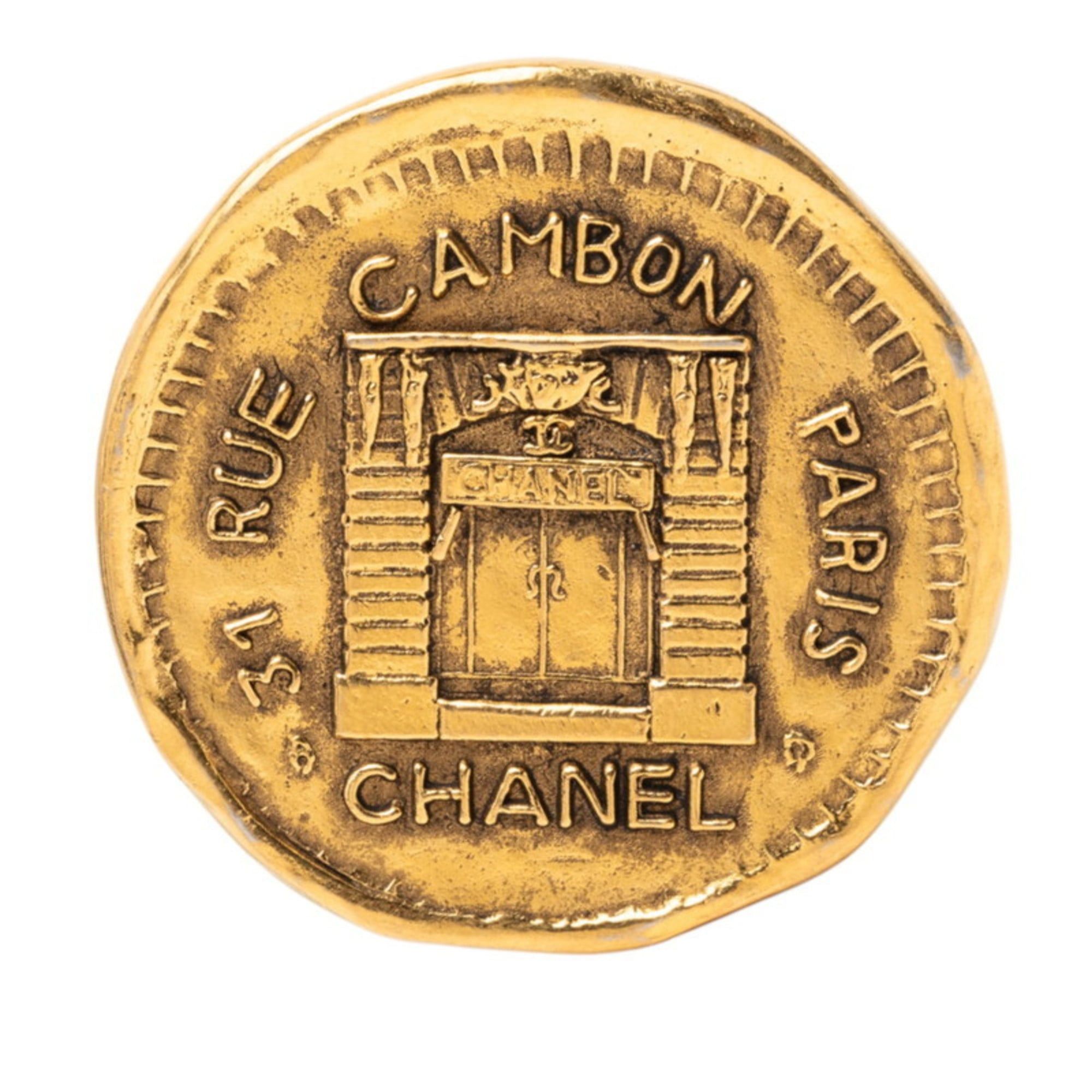 Chanel CHANEL 31 Lieu Cambon Brooch Gold Plated Women's Size ONE SIZE - 1 Thumbnail