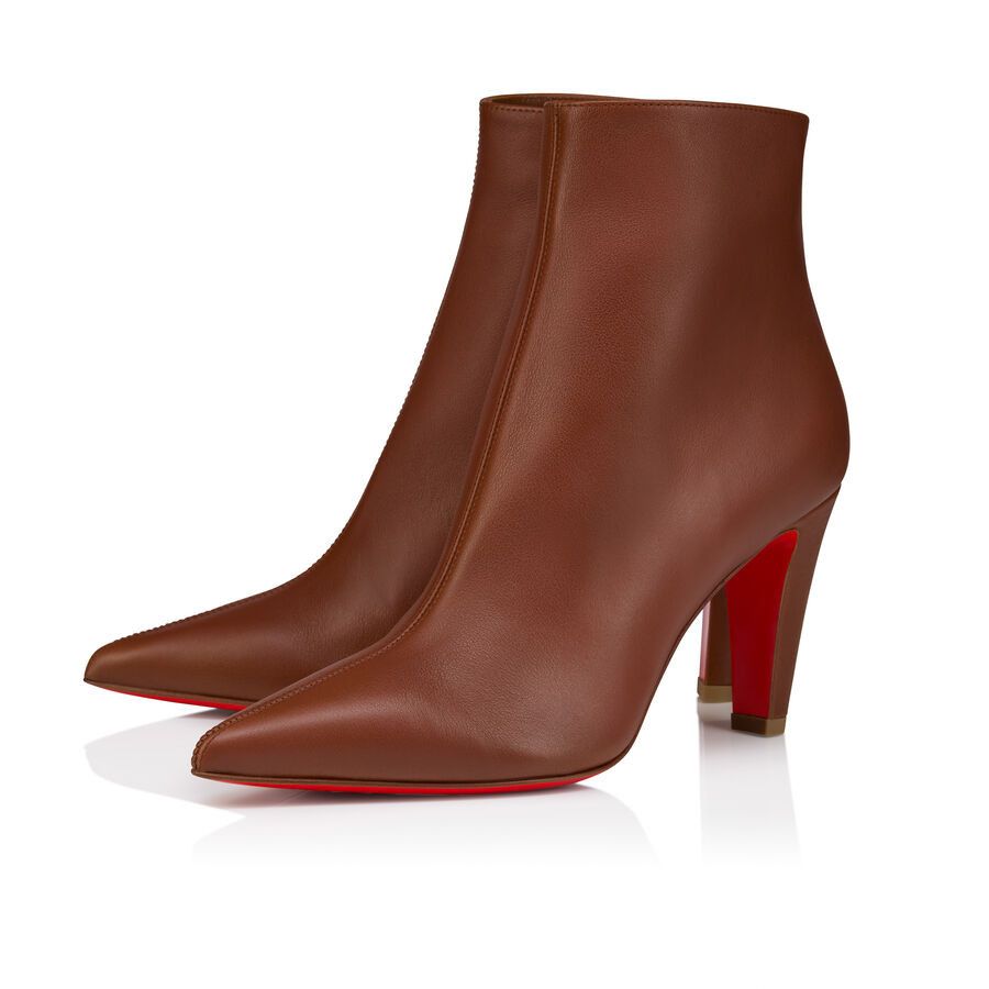 Christian Louboutin Vibella Booty 85 Brown Calf Leather Pointed Heel Bootie 37 Size US 7 / IT 37 - 1 Thumbnail