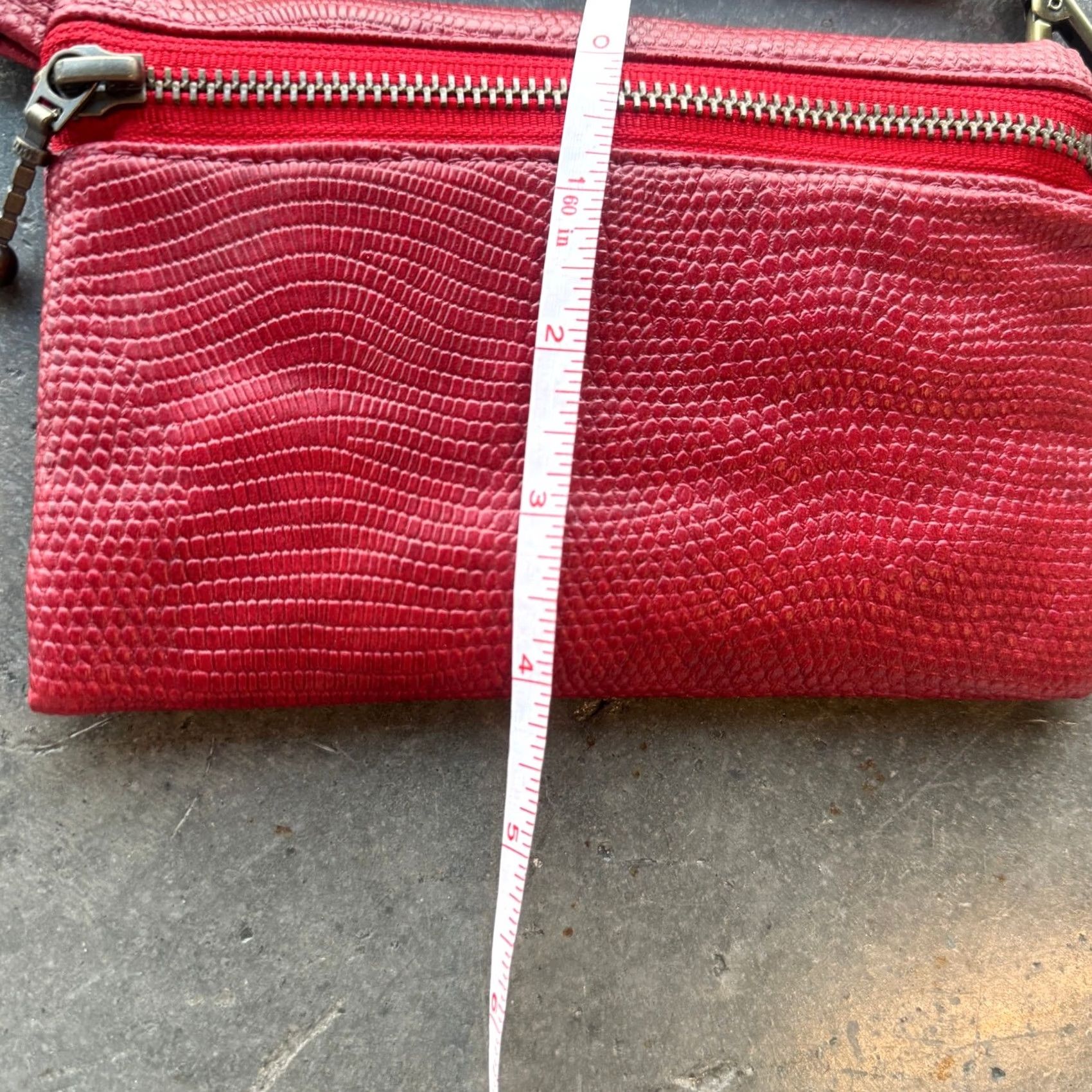 Vintage VINTAGE Red Mini Snakeskin Clutch Wristlet Wallet Purse Clutch Womens Size ONE SIZE - 5 Thumbnail