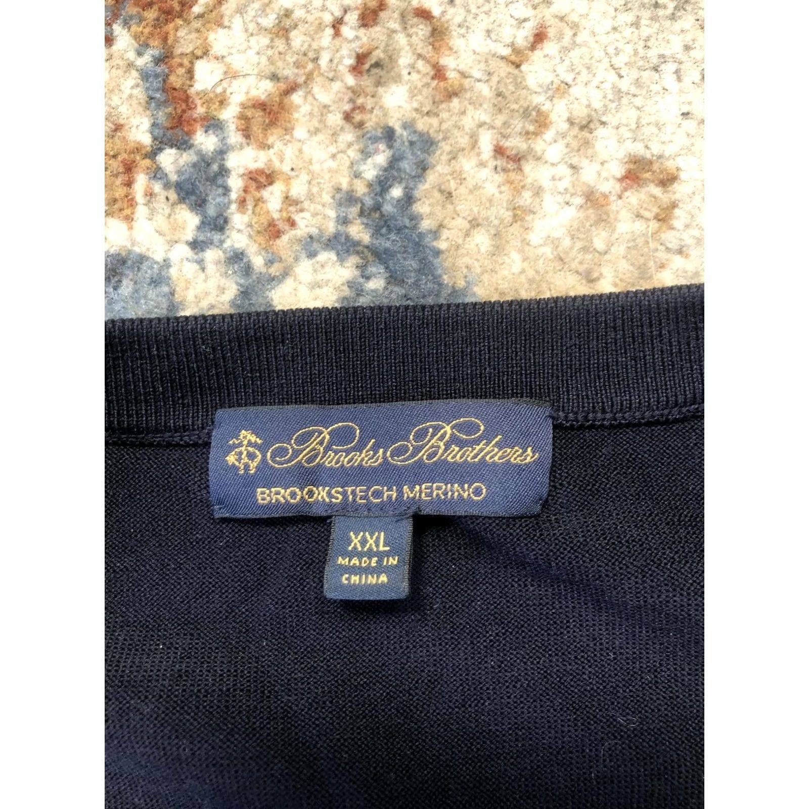 Brooks Brothers Brooks Brothers Sweater Vest Mens 2XL Navy Merino Wool V-Neck Knit Brookstech Knit Vest Men 2XL Navy Mens Vest Knit Wool Size US XXL / EU 58 / 5 - 7 Thumbnail