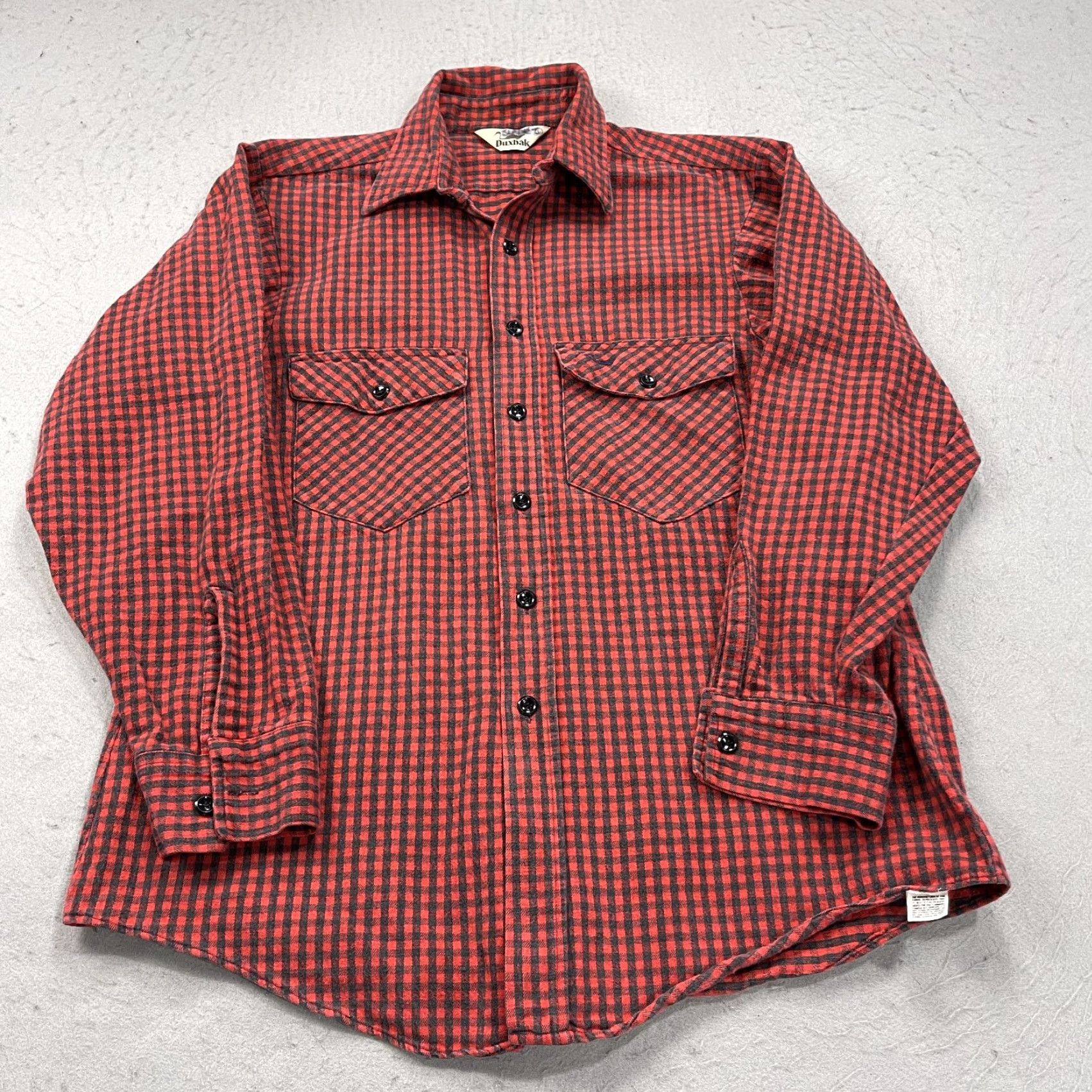 Vintage VINTAGE Duxbak Shirt Mens Large Red Black Buffalo Plaid Cotton Flannel Hunting Size US L / EU 52-54 / 3 - 2 Thumbnail