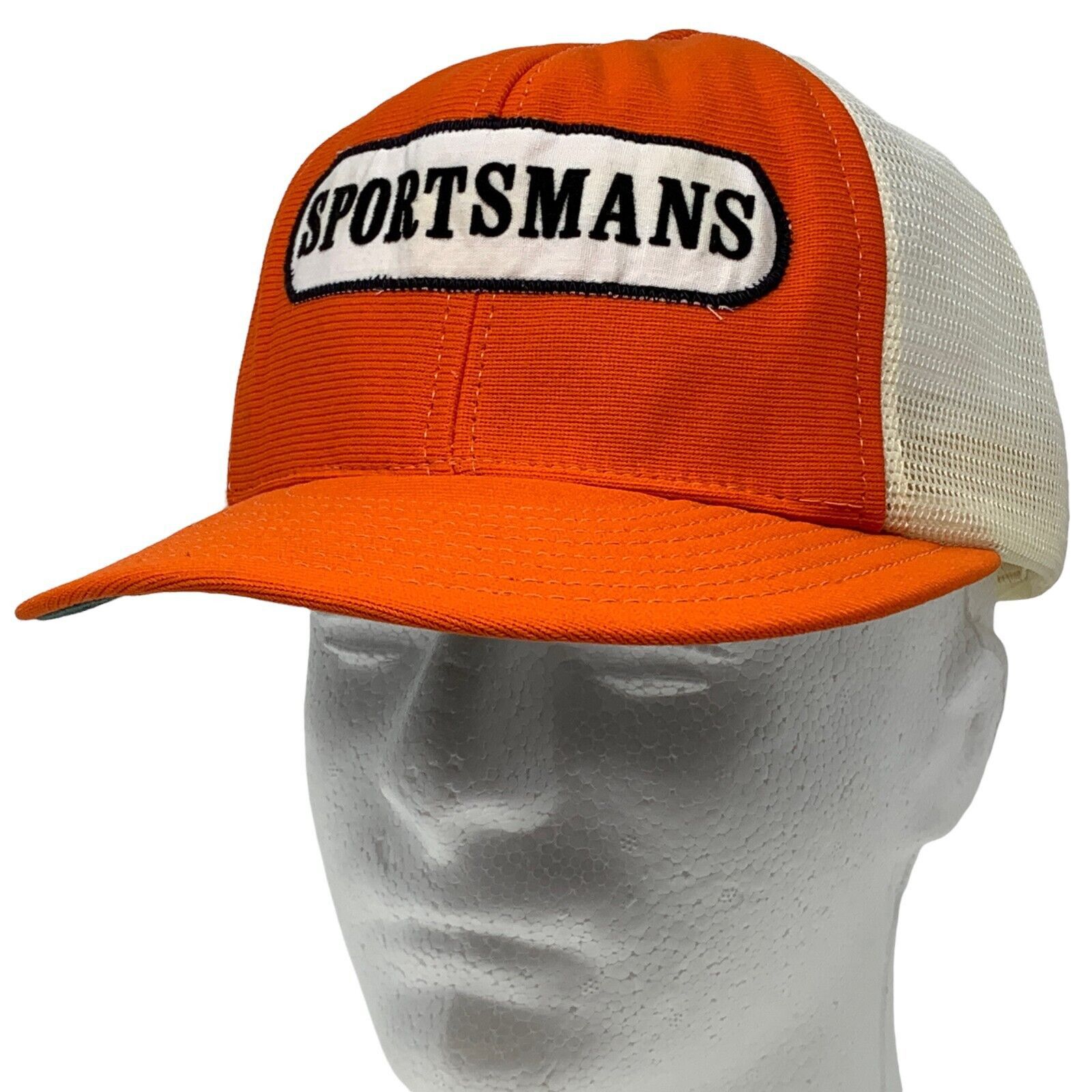 Vintage Vintage 80s Sportsmans Trucker Hat Baseball Cap Orange USA Size ONE SIZE - 9 Thumbnail