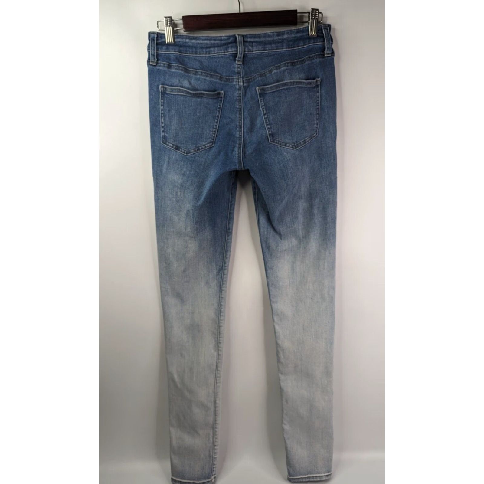 Uniqlo VINTAGE Uniqlo Jeans Dip Tye Ombré Mid Rise Skinny Tapered 27x33 Ultra Stretch Size 27" / US 4 / IT 40 - 4 Thumbnail