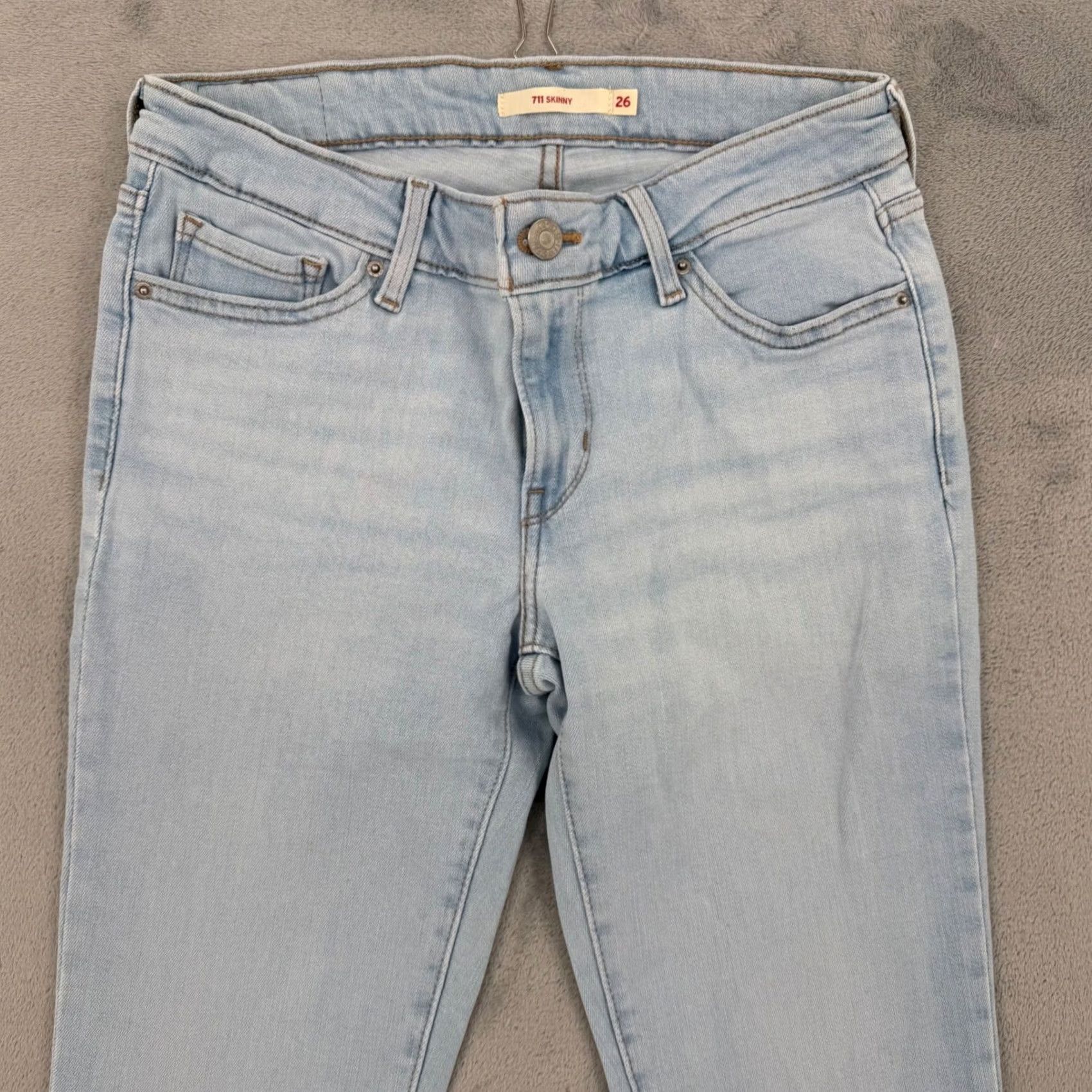 Levi's Levi's 711 Skinny Jeans Light Wash Blue Mid Rise Denim Women's W26 L32 Size 26" / US 2 / IT 38 - 3 Thumbnail