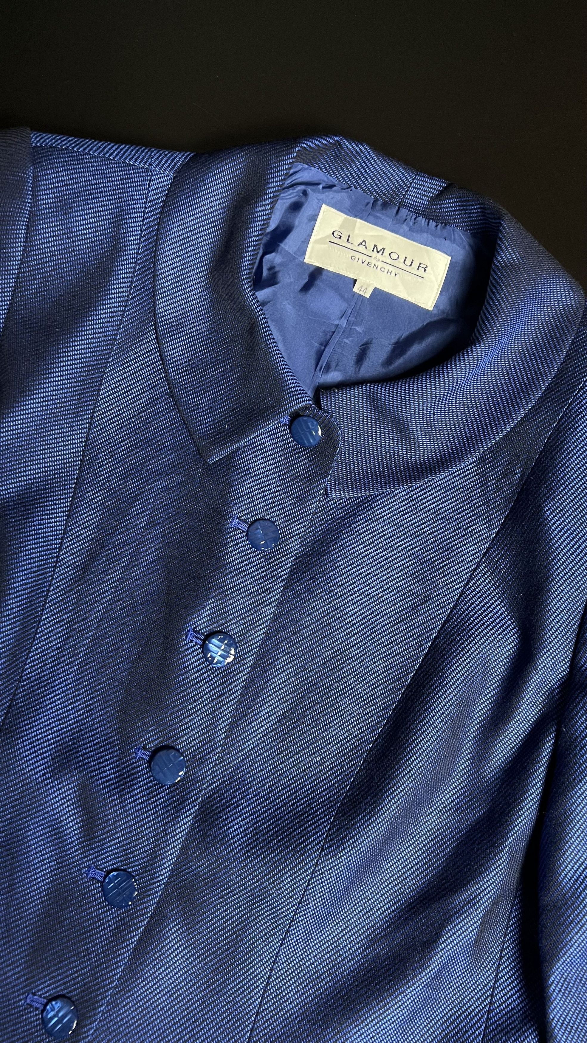 Givenchy GLAMOUR BY GIVENCHY ROYAL BLUE BLOUSE Size L / US 10 / IT 46 - 4 Thumbnail