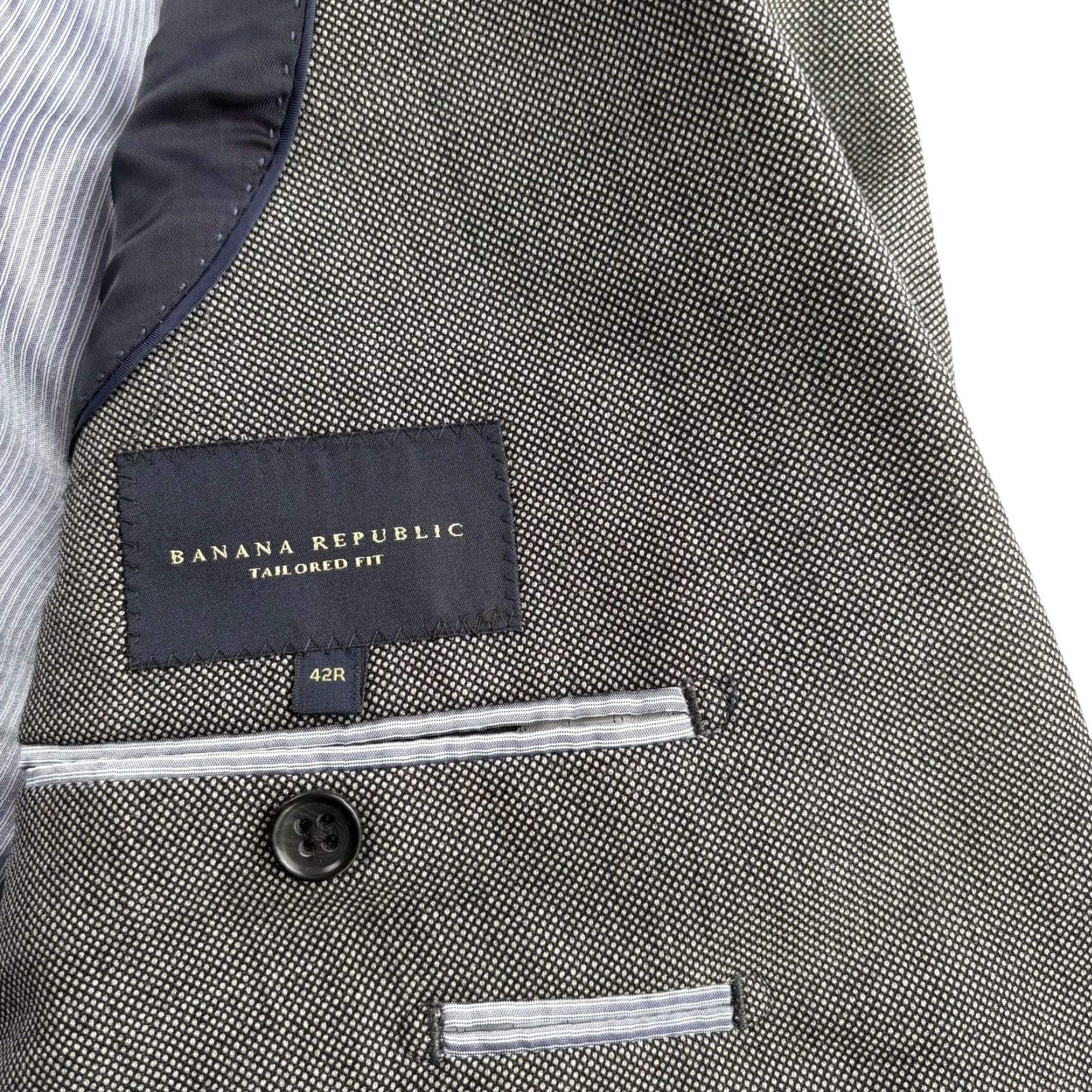 NEW Banana Republic Gray Wool Blazer Jacket 42R Regular Classic Mens