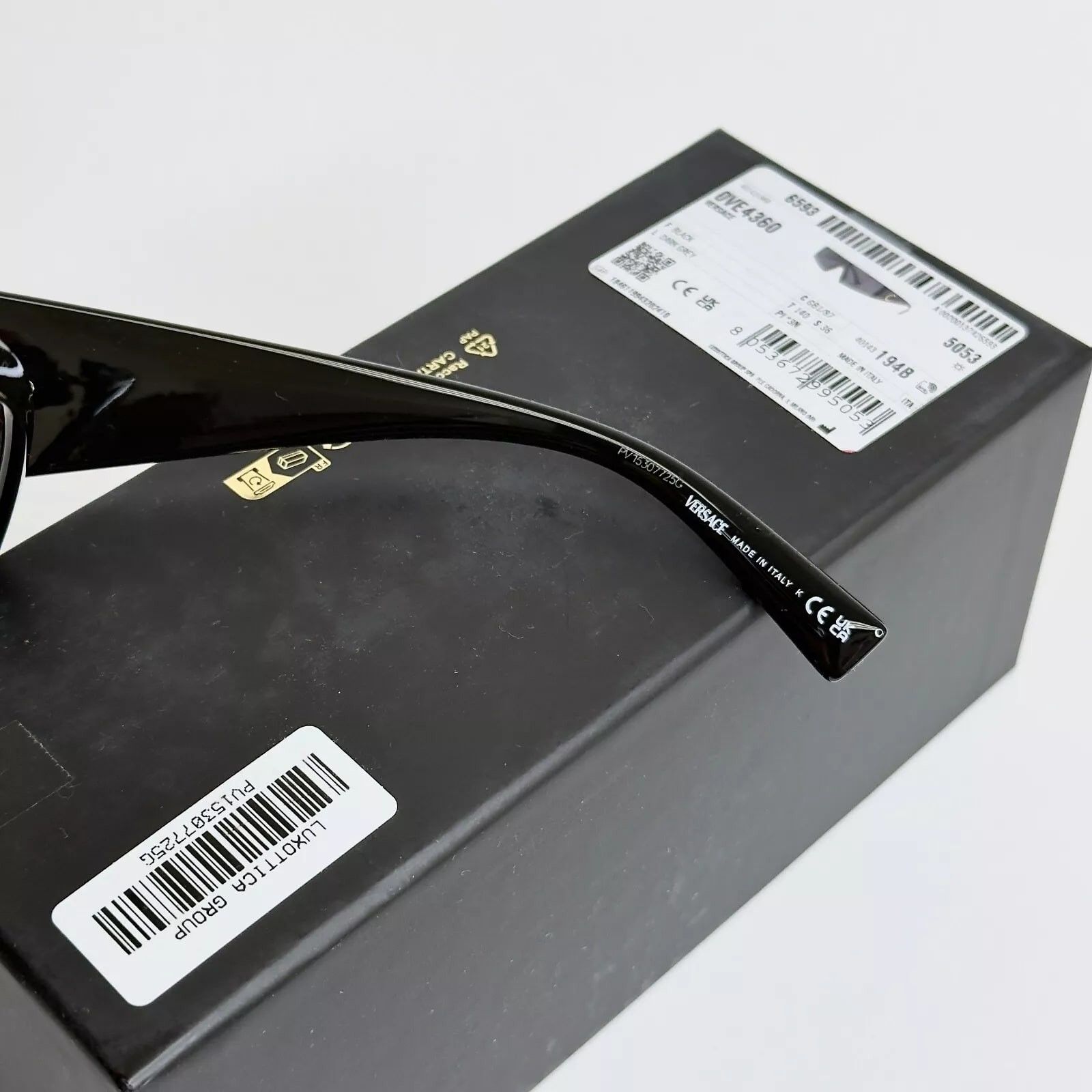 Versace VERSACE VE4360 GRECA Black Gold Medusa Logo Sunglasses 4360 Size ONE SIZE - 2 Thumbnail