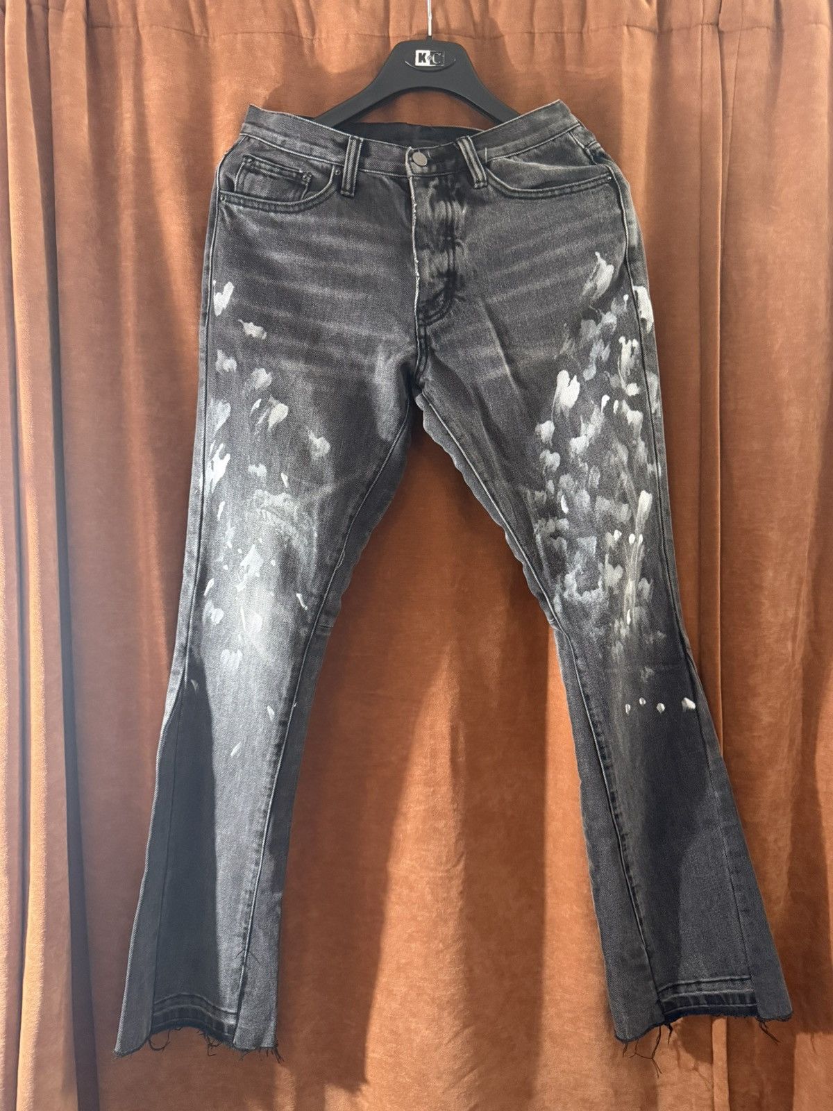 MNML mnml grey paint splatter flared jeans - 28 Size US 28 / EU 44 - 1 Thumbnail