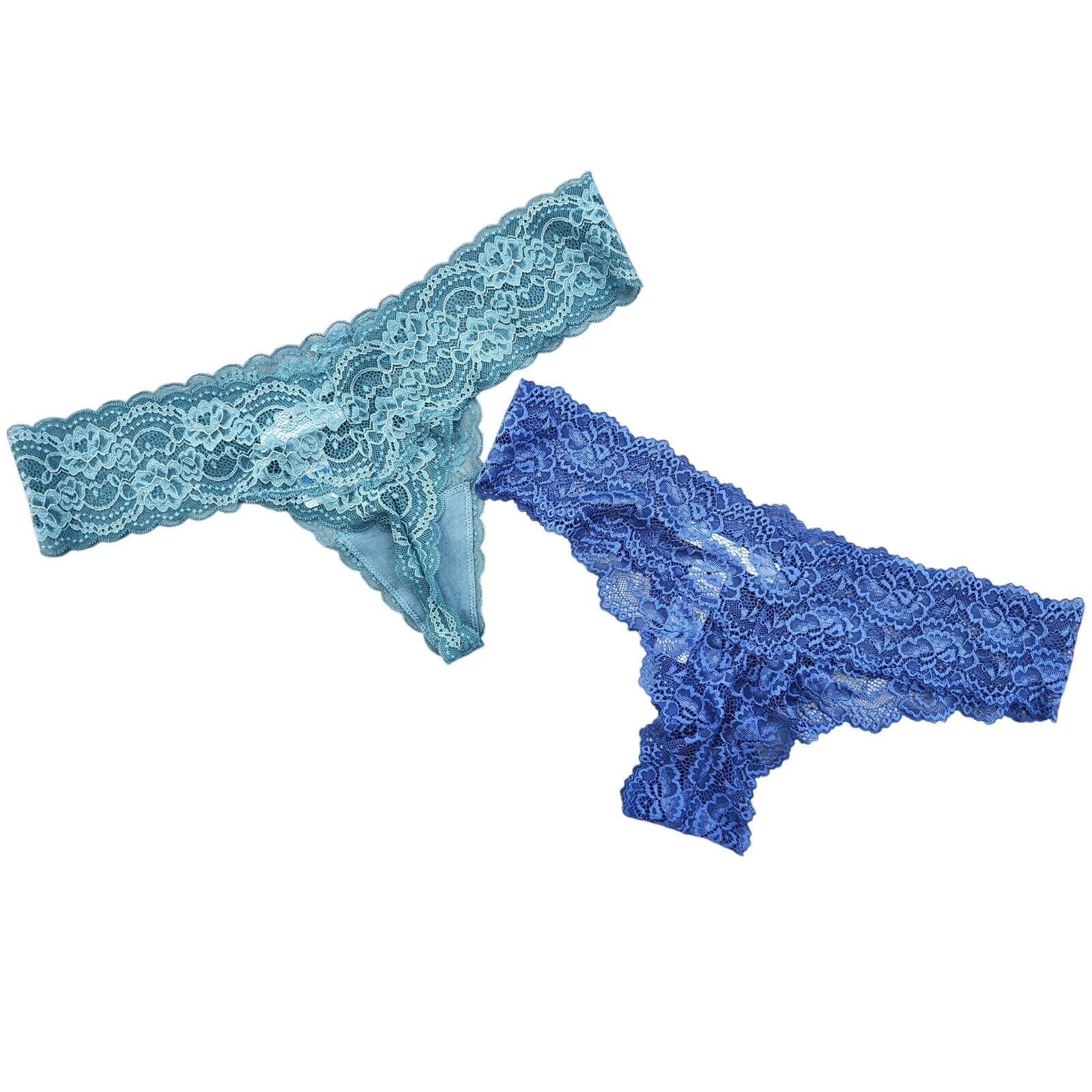 The Unbranded Brand Scarlett Blue Women Blue Floral 2-pc Set Thong Panties XL Size ONE SIZE - 3 Thumbnail
