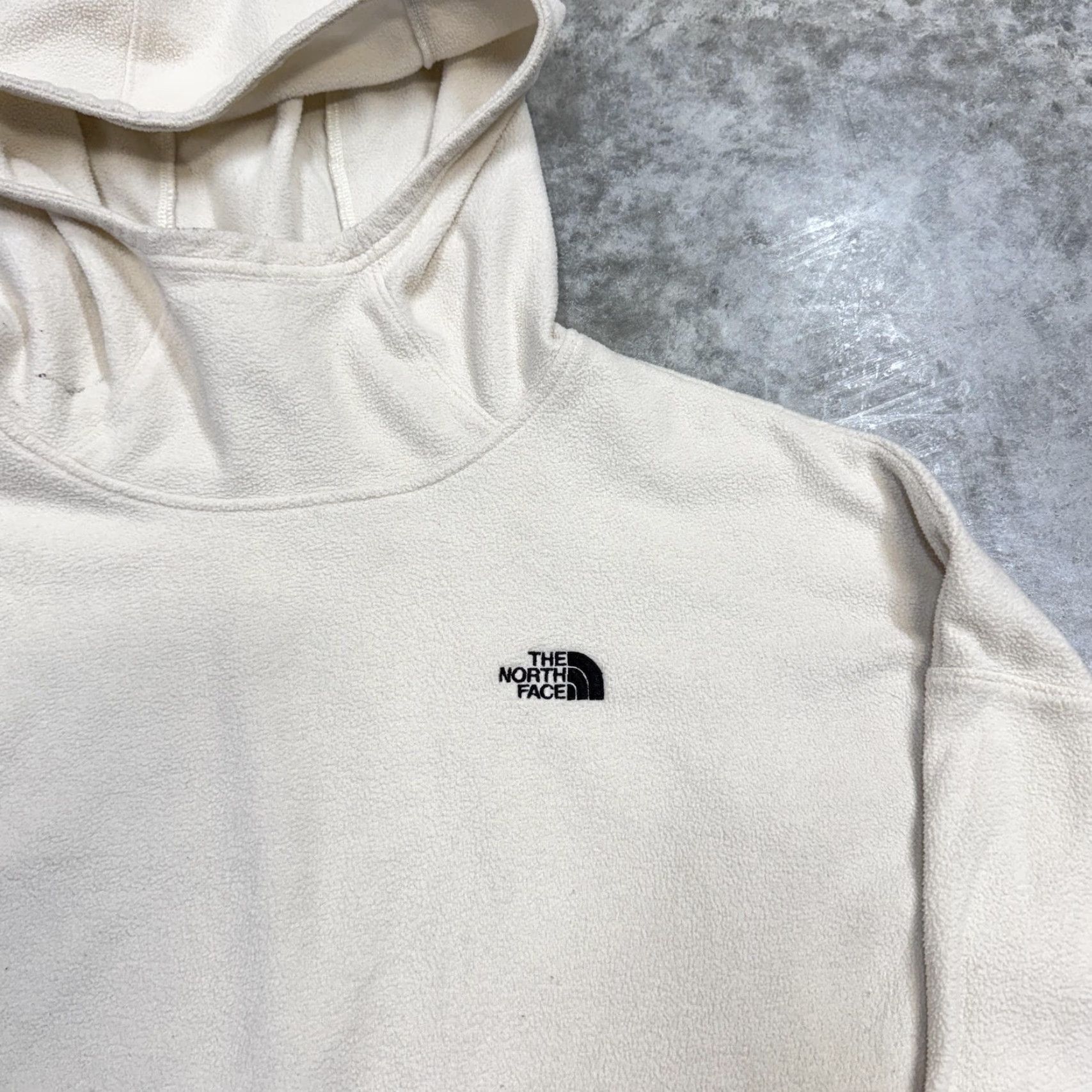 The North Face VINTAGE The North Face Hoodie Womens L White Fleece Pullover Logo Pockets Zip Crew Neck Size L / US 10 / IT 46 - 3 Thumbnail