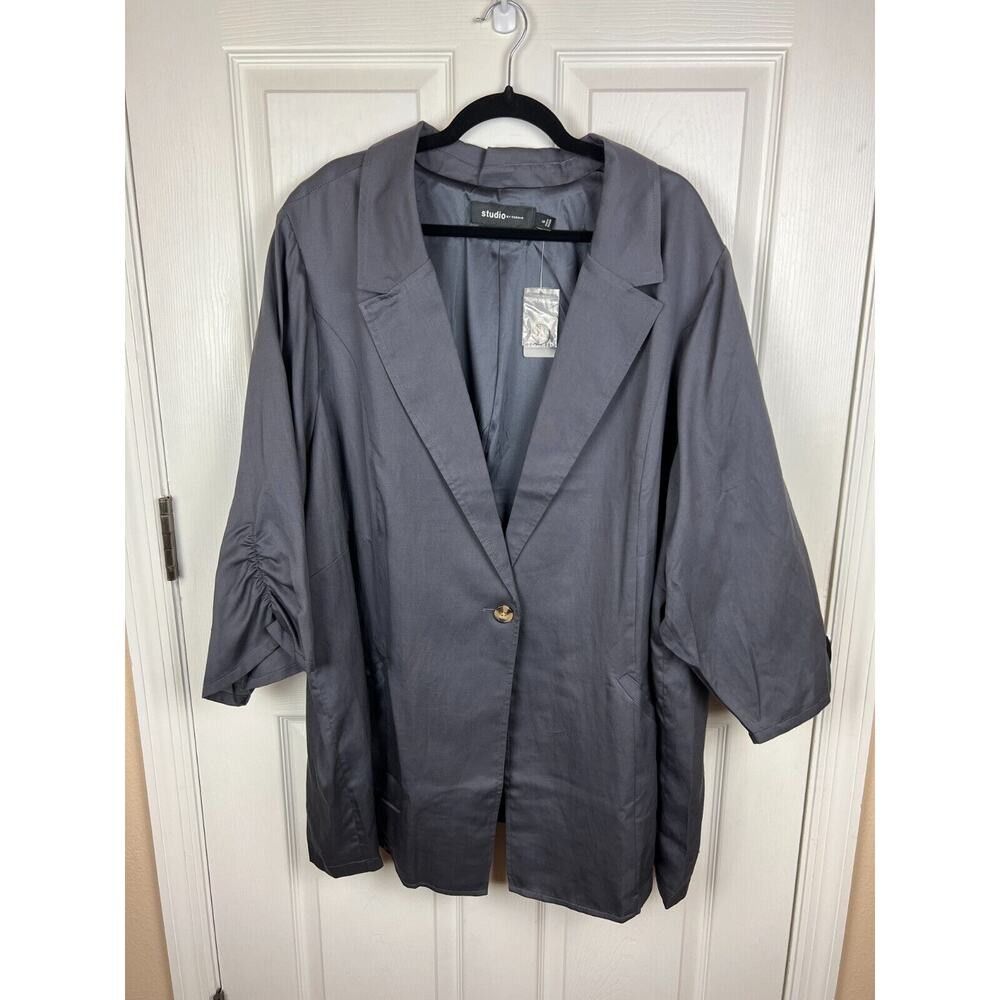 Torrid Studio by Torrid Gray Charcoal Linen Blend Classic Career W Size L / US 10 / IT 46 - 6 Thumbnail