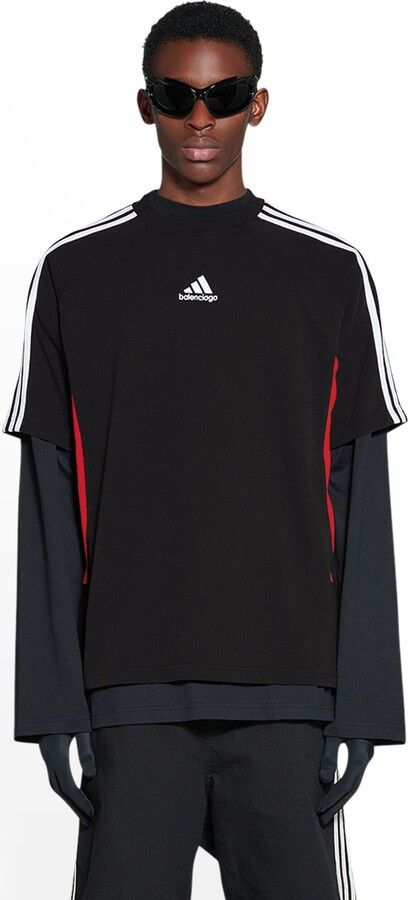 Adidas × Balenciaga o1srvl11e0424 Balenciaga / Adidas T-Shirt in Black/White/Red Size US S / EU 44-46 / 1 - 4 Thumbnail