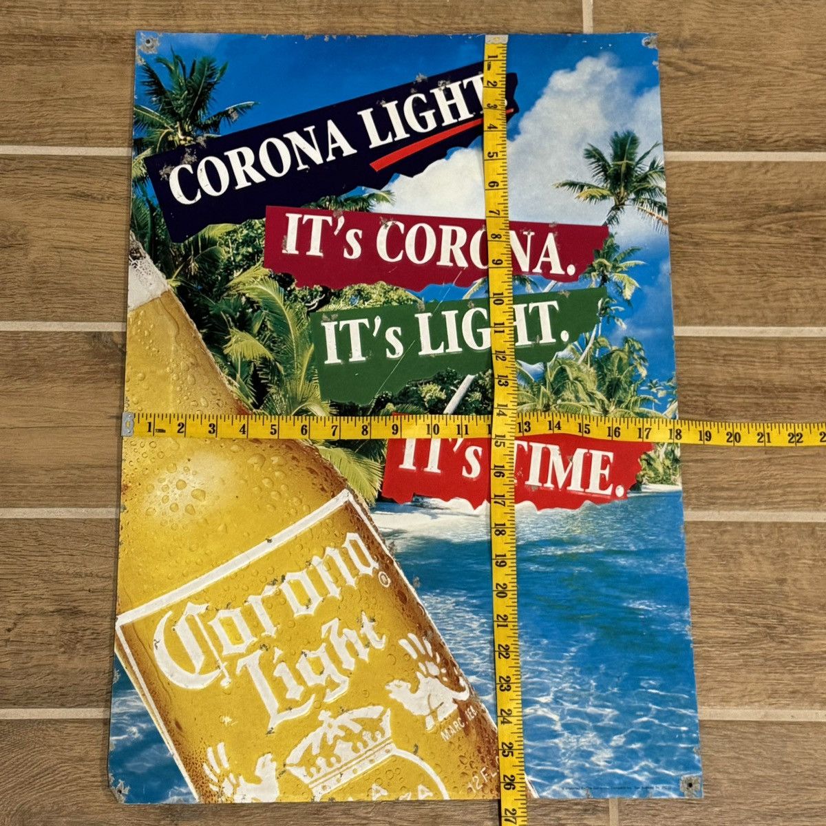 Vintage Corona Light It’s Corona. It’s Time. |26x18in| Beer Tin Sign Size ONE SIZE - 2 Thumbnail