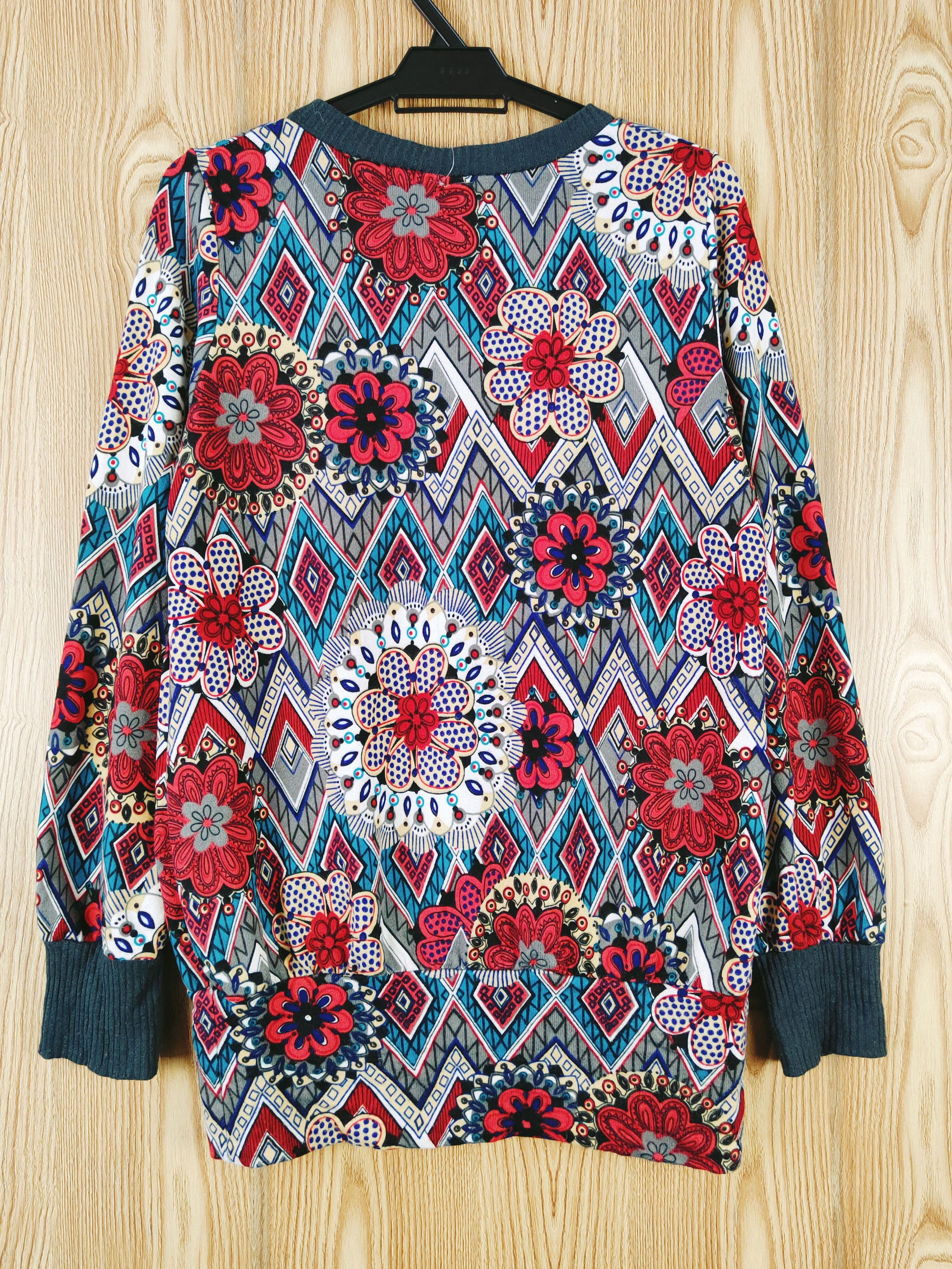 Japanese Brand × Vintage Japanese Brand vintage art Red Gray Blouses #W565 Size M / US 6-8 / IT 42-44 - 7 Thumbnail