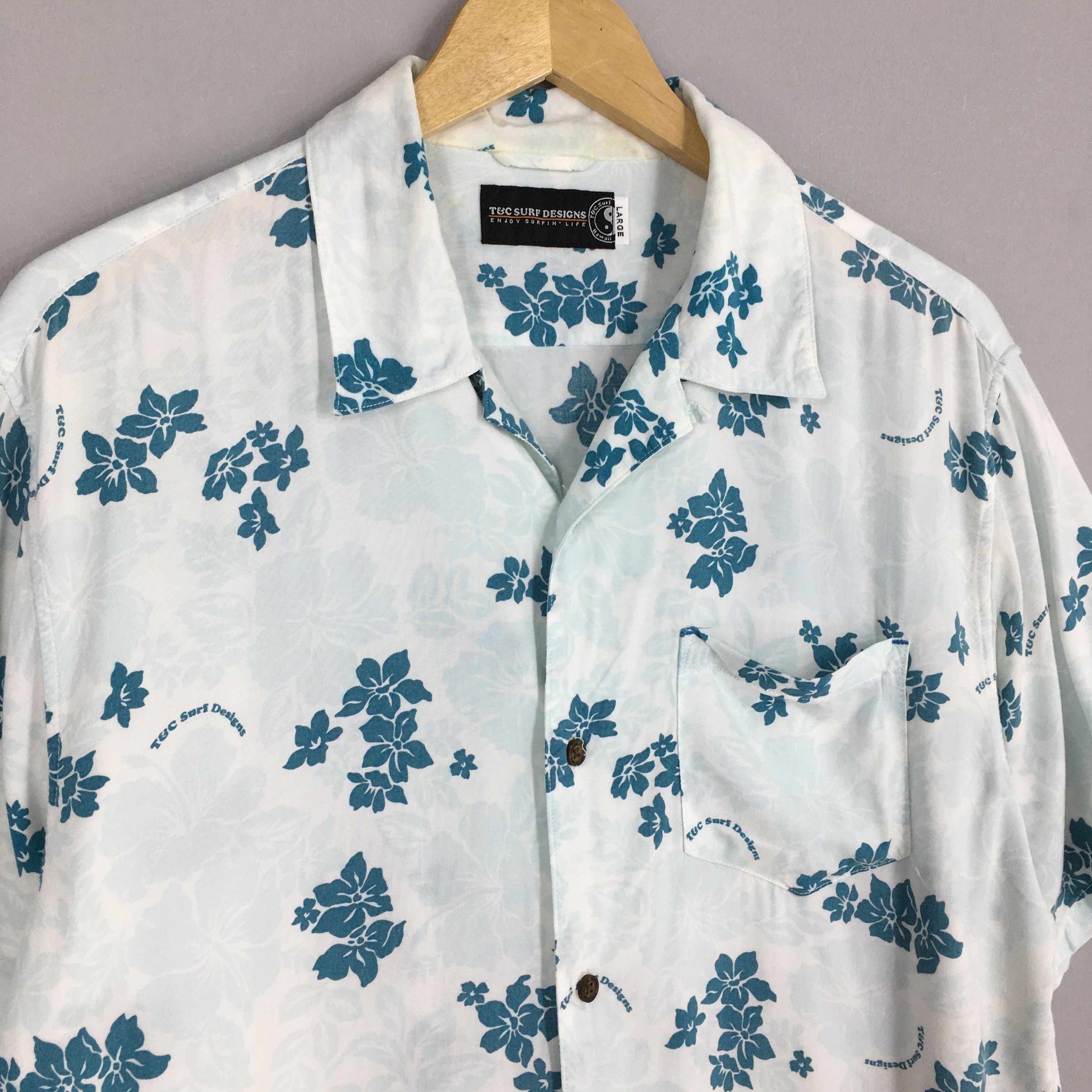 Other Vintage T&C Surf Designs Hibiscus Flower Tropical Hawaii Size US L / EU 52-54 / 3 - 3 Thumbnail