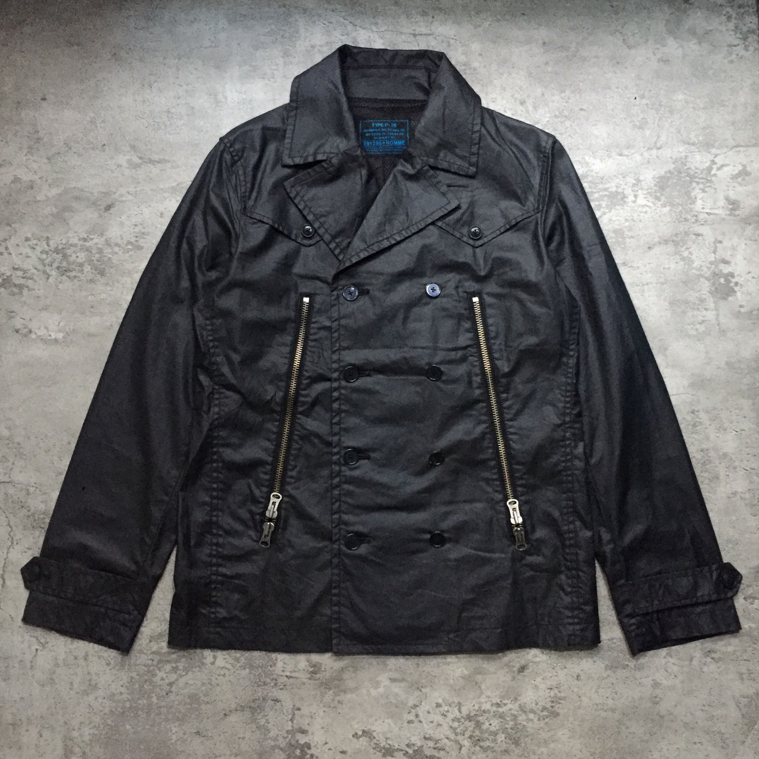 291295=Homme 291295 Double Breasted Multi Pocket Zipper Coated Jacket Size US M / EU 48-50 / 2 - 1 Thumbnail