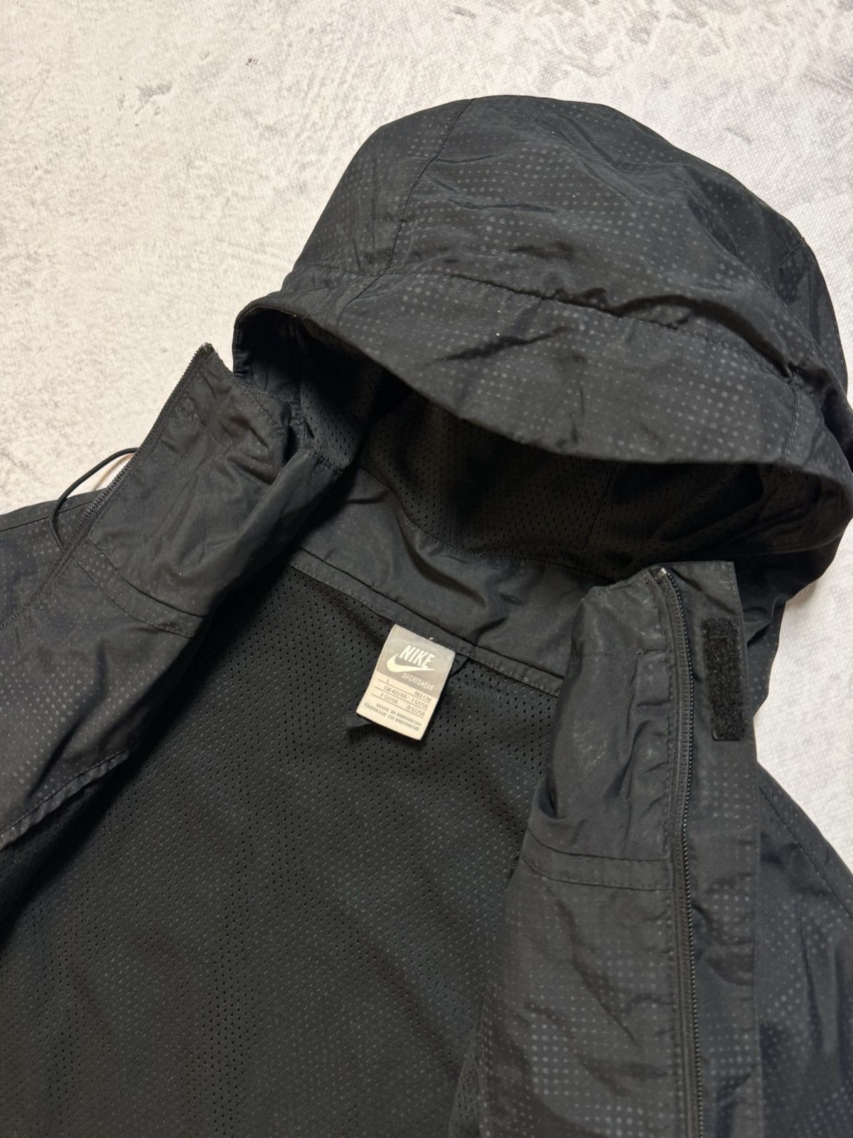 Nike × Vintage 00s Nike Vintage Airmax Nylon Oversize Drill Hooded Jacket Size US L / EU 52-54 / 3 - 7 Thumbnail