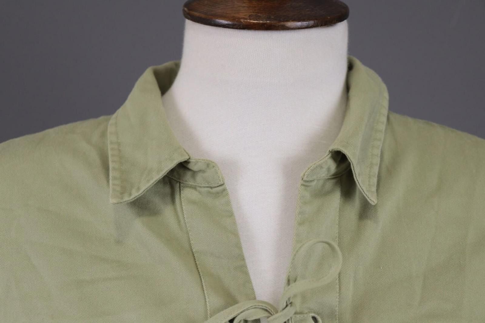 Designer Sezane Green Denim A-Line Short Dress Size 39 Size M / US 6-8 / IT 42-44 - 8 Thumbnail